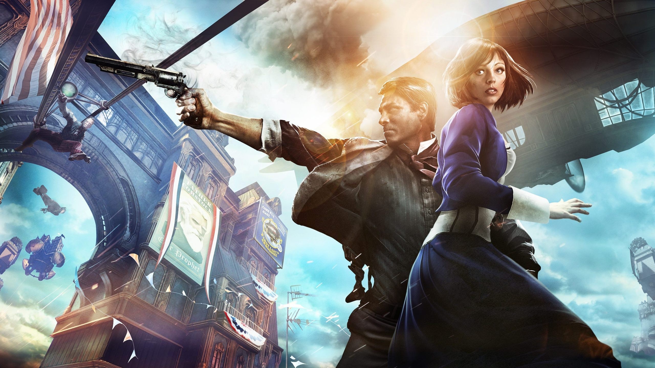 Booker and Elizabeth from BioShock Infinite HD Wallpaper