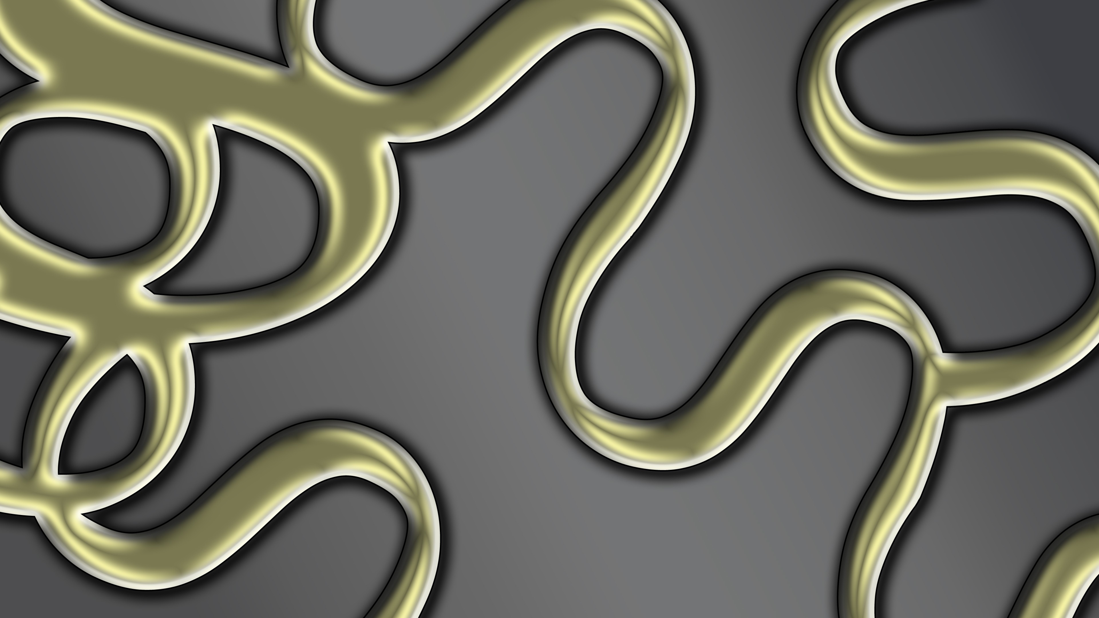 Abstract golden swirls on a dark gradient background HD Wallpaper