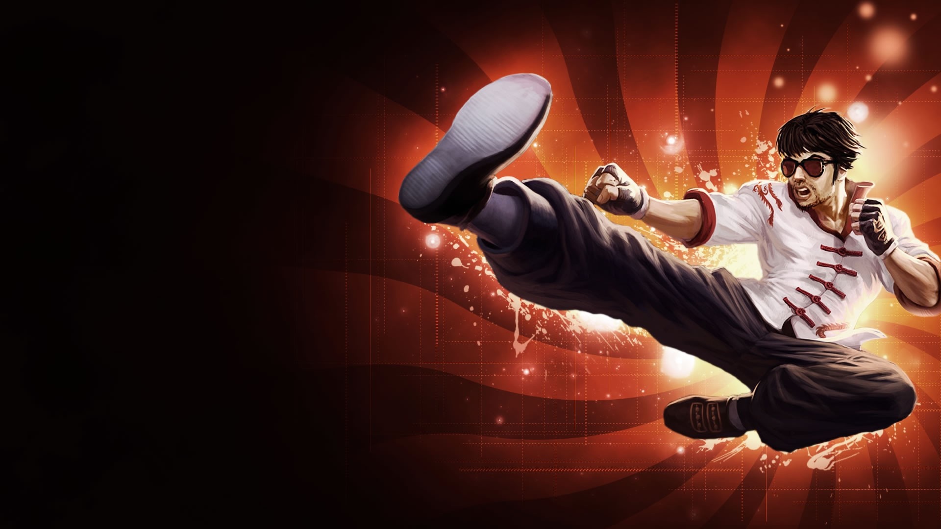 Lee Sin from League of Legends performing a kick HD Wallpaper
