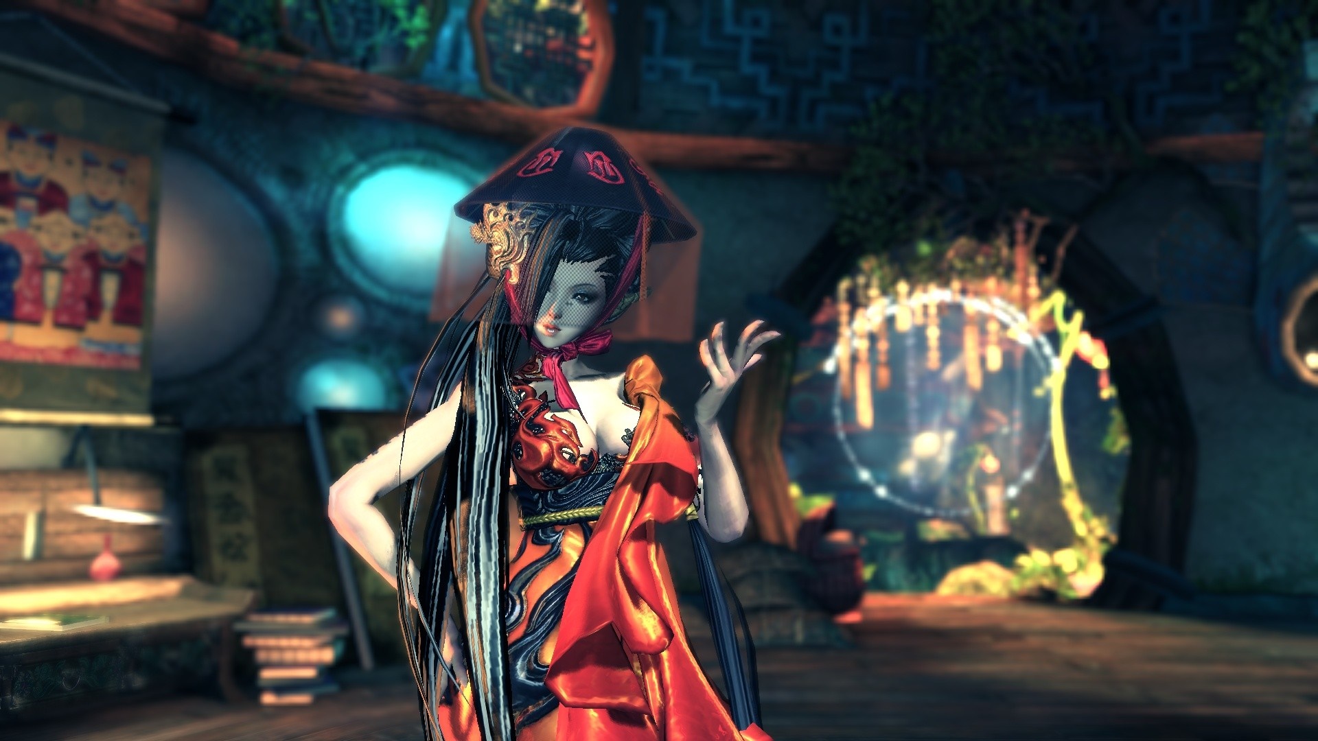 Blade & Soul character in ornate attire HD Wallpaper