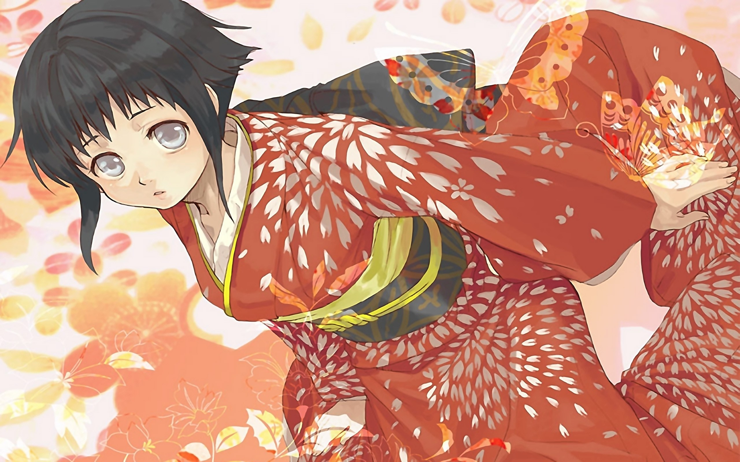 Hyuga Hinata from Naruto Shippuden in a Kimono HD Wallpaper
