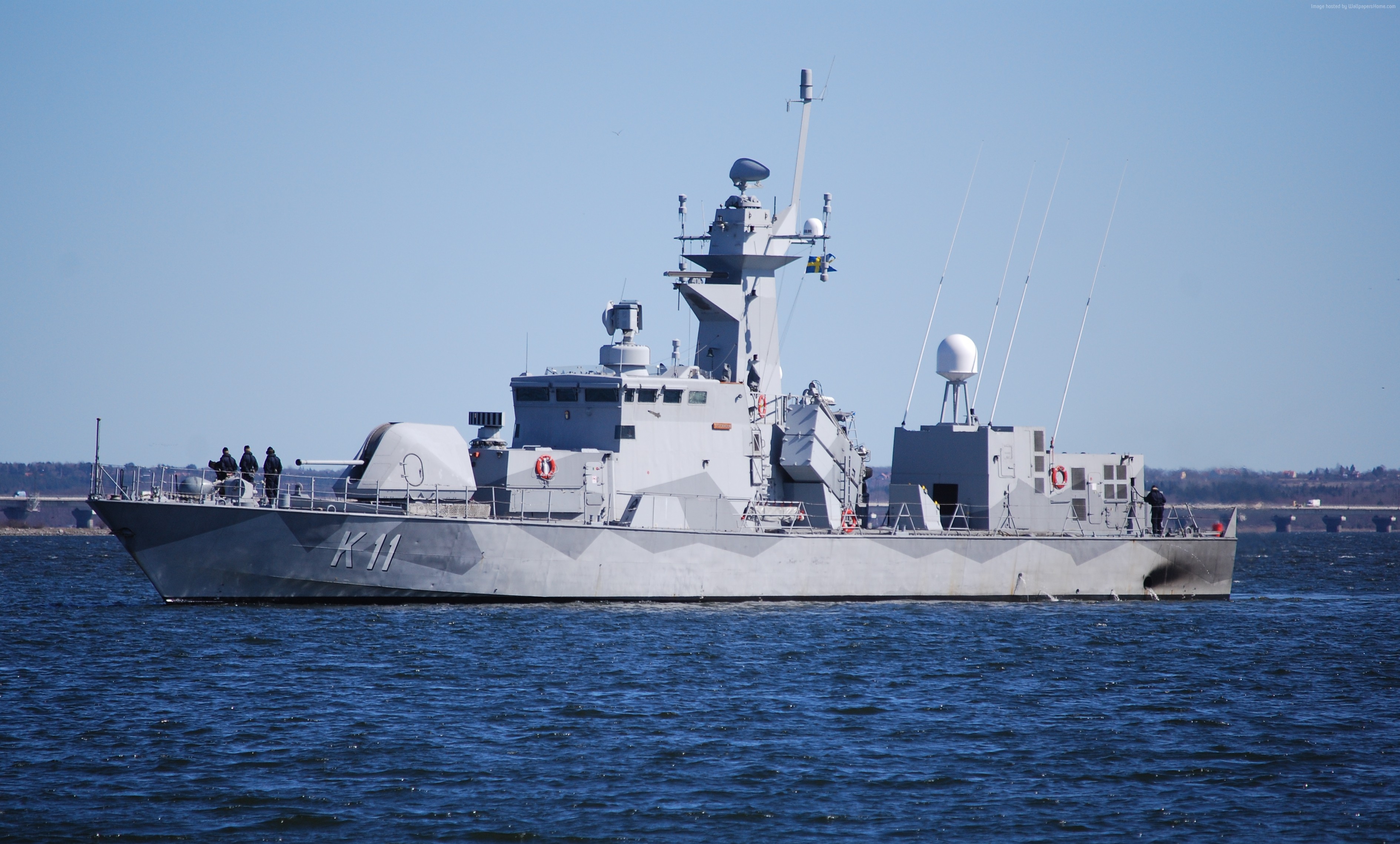 HMS Stockholm (K11) Swedish Navy Corvette HD Wallpaper