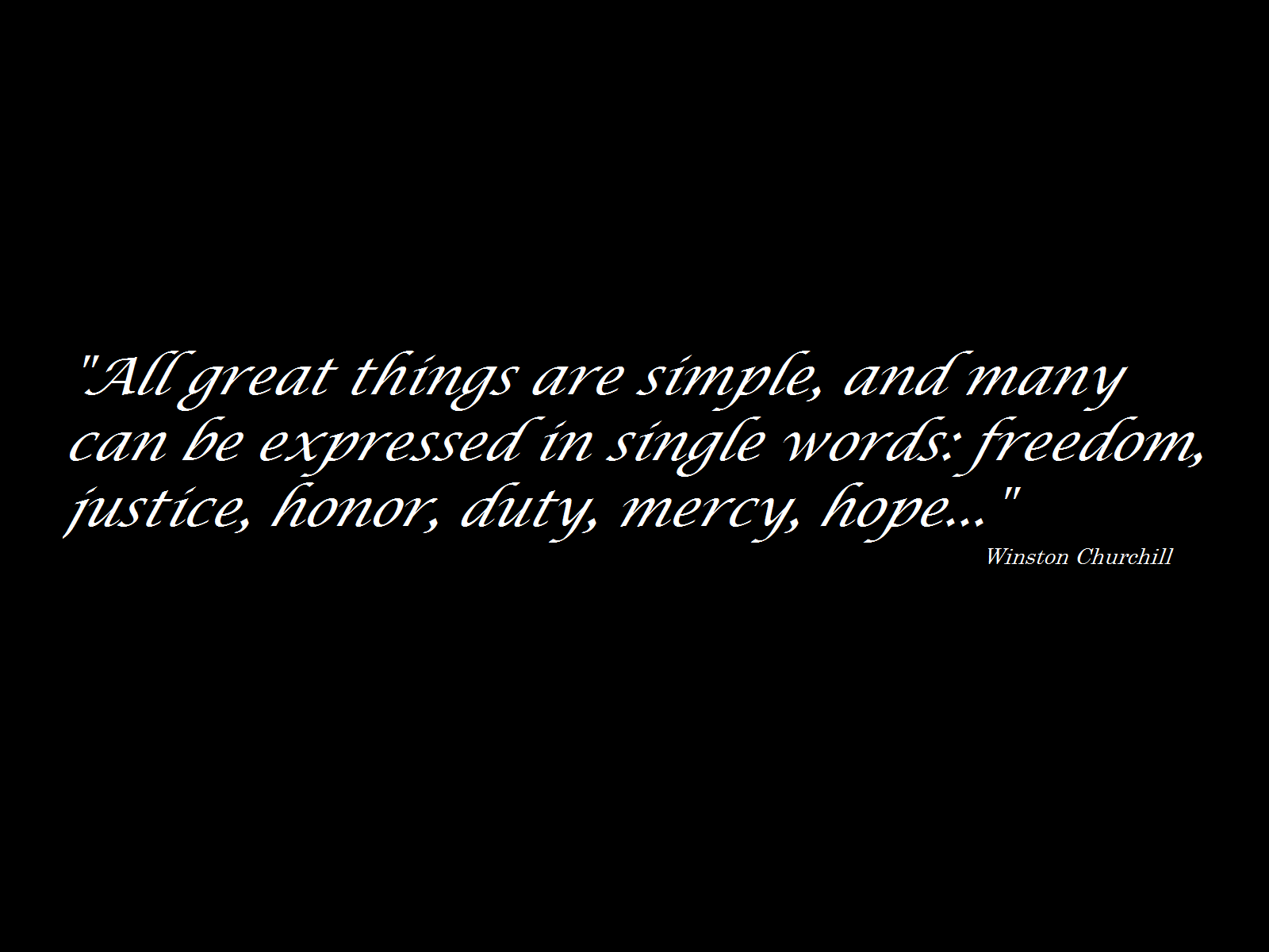 Quote by Winston Churchill about simple things HD Wallpaper