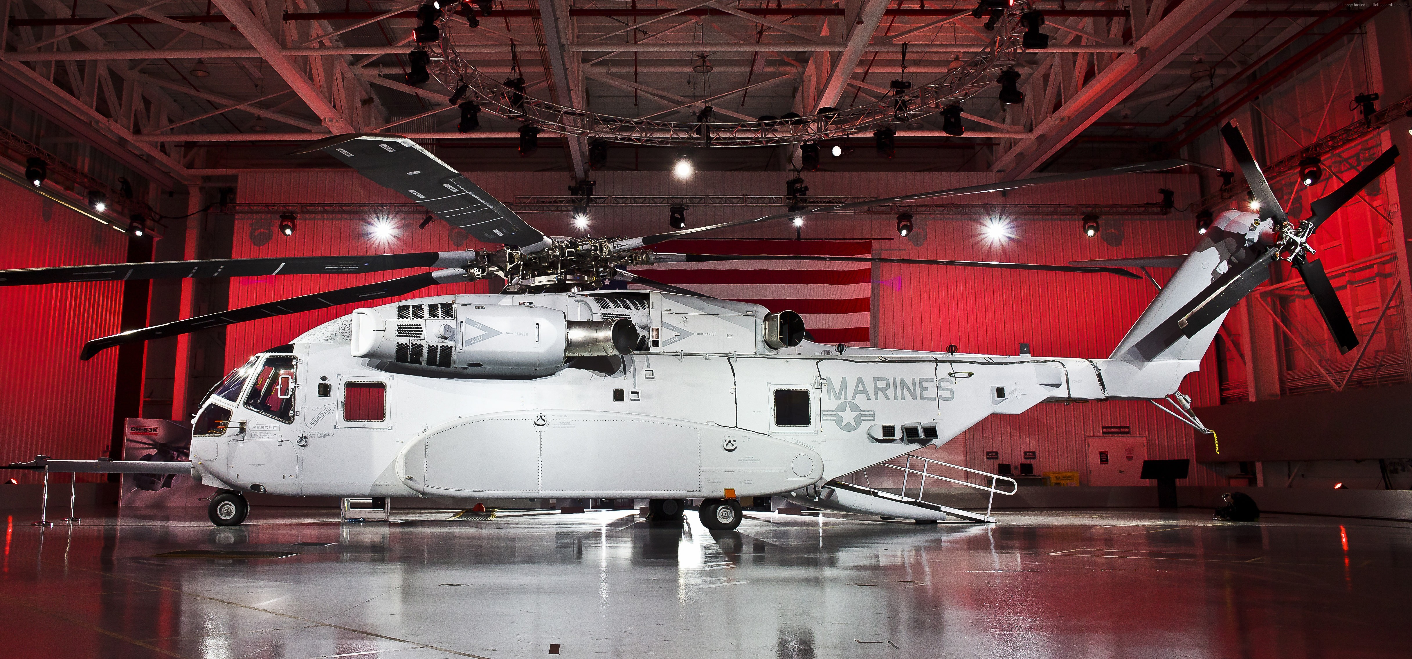 Sikorsky CH-53K King Stallion helicopter with U.S. Marines livery HD Wallpaper