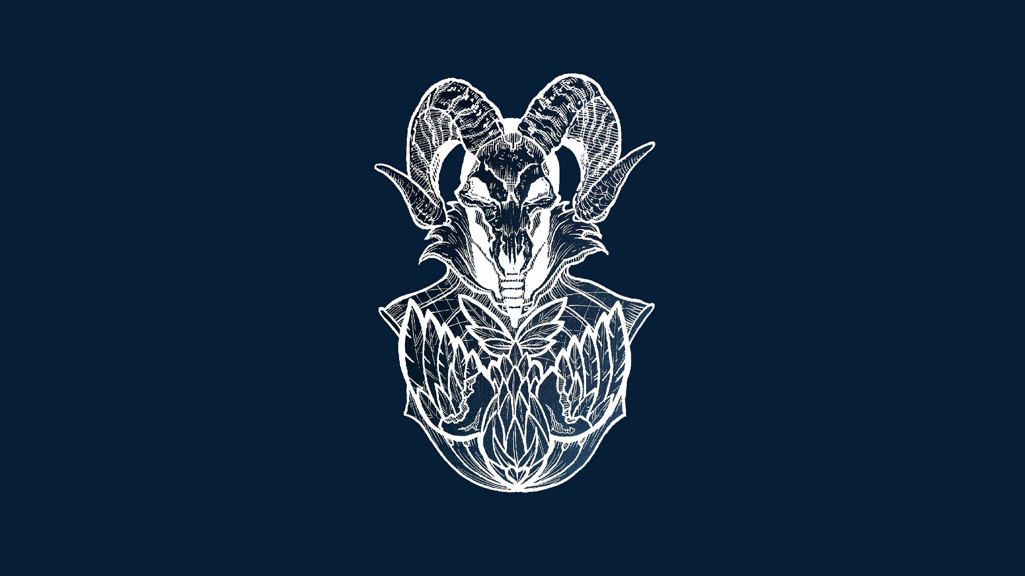 Fantasy art illustration of a goat skull creature HD Wallpaper
