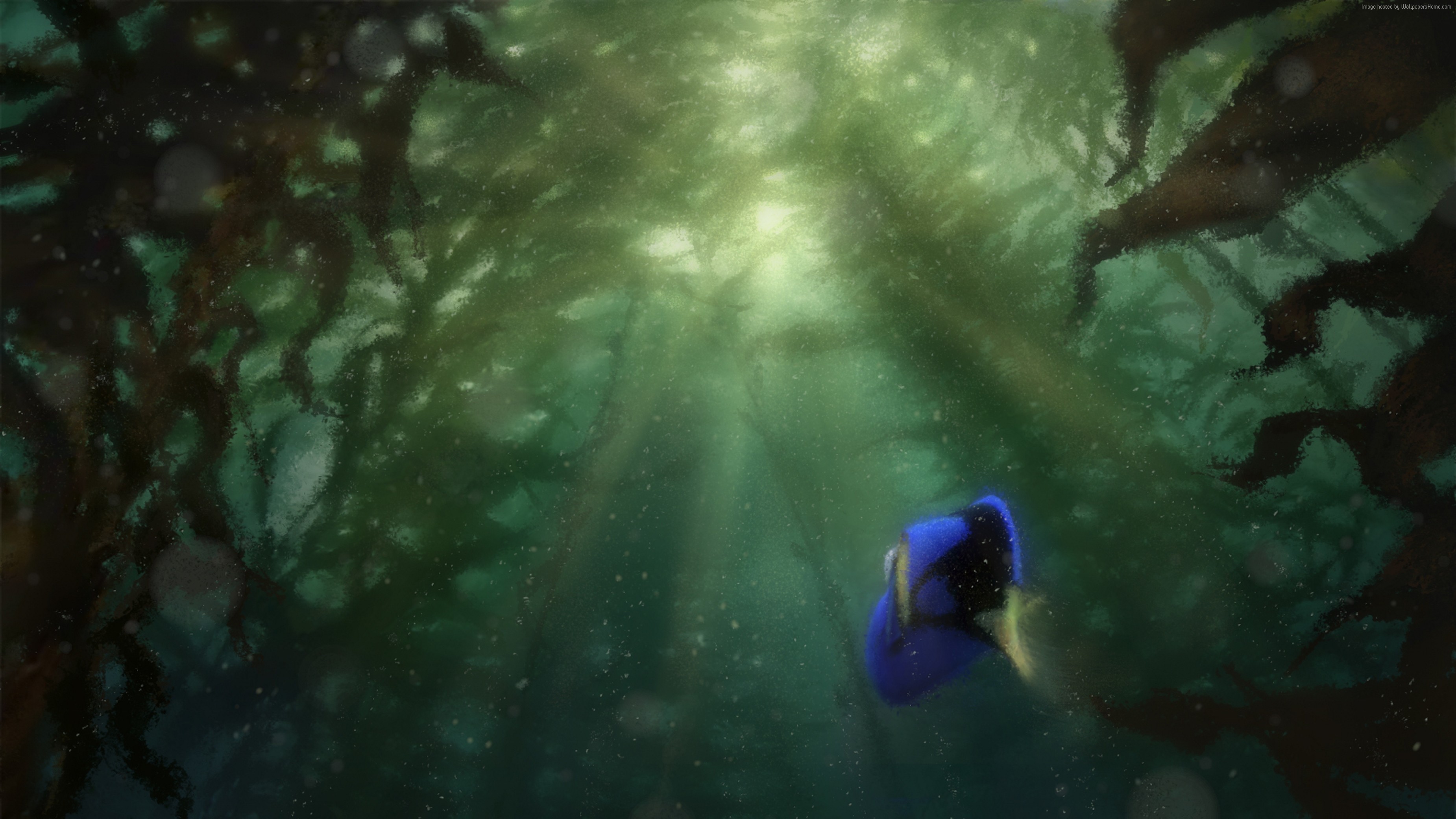 Dory from Finding Dory in a kelp forest HD Wallpaper