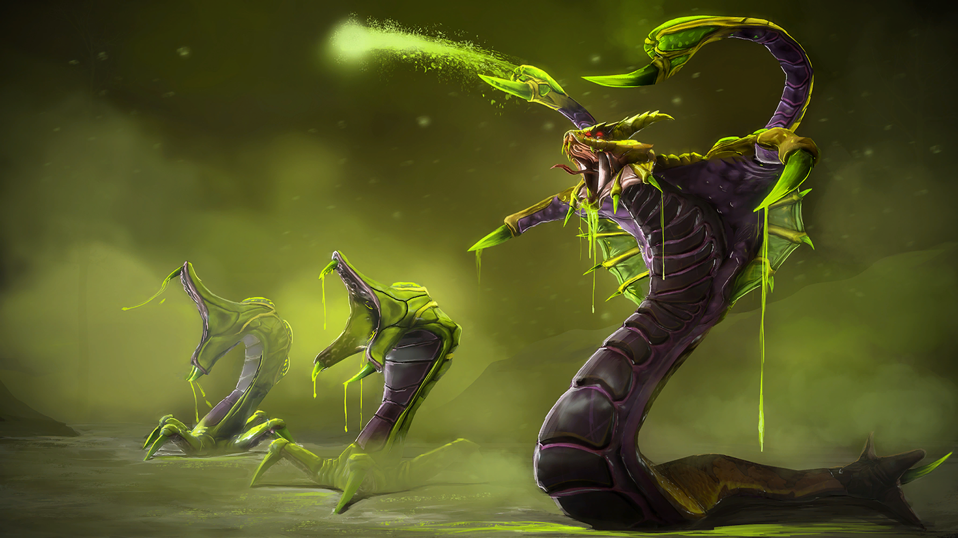 Venomancer from Dota 2 with pets HD Wallpaper