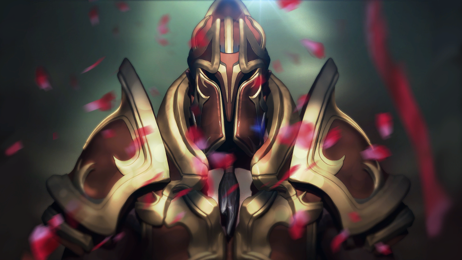 Knight in armor with red petals, Dota 2 loading screen HD Wallpaper