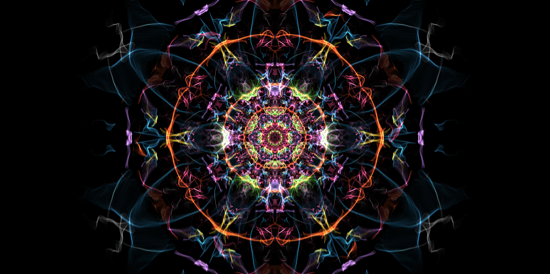 Abstract fractal art with colorful light patterns HD Wallpaper