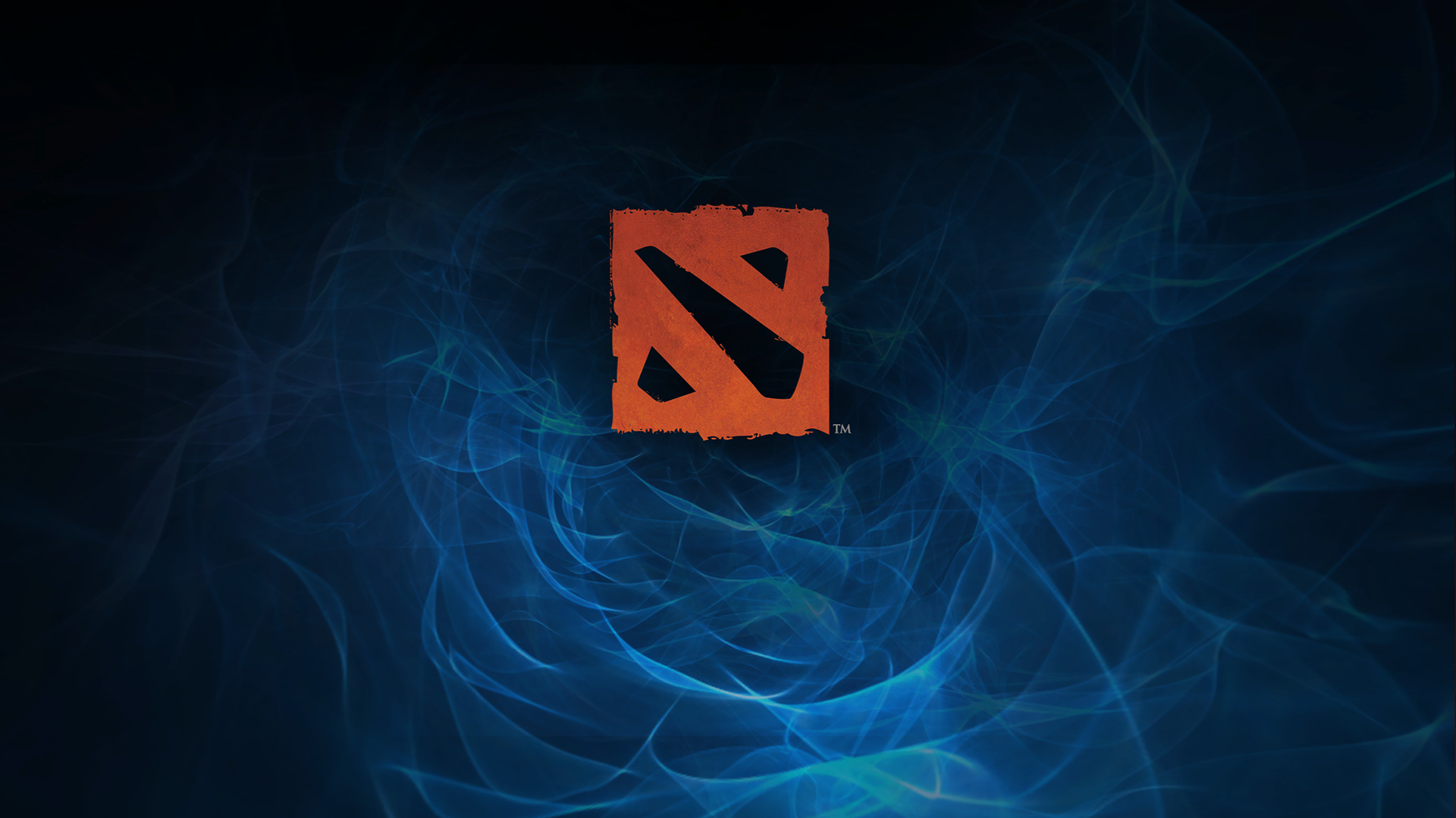 Dota 2 Logo on Abstract Blue Background HD Wallpaper