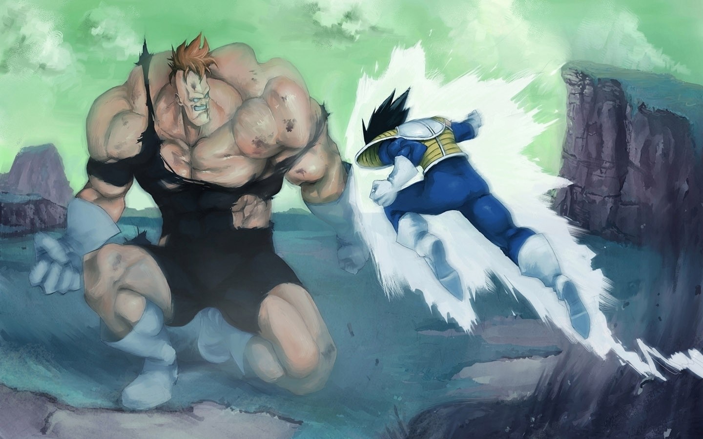 Android 16 and Vegeta from Dragon Ball Z HD Wallpaper