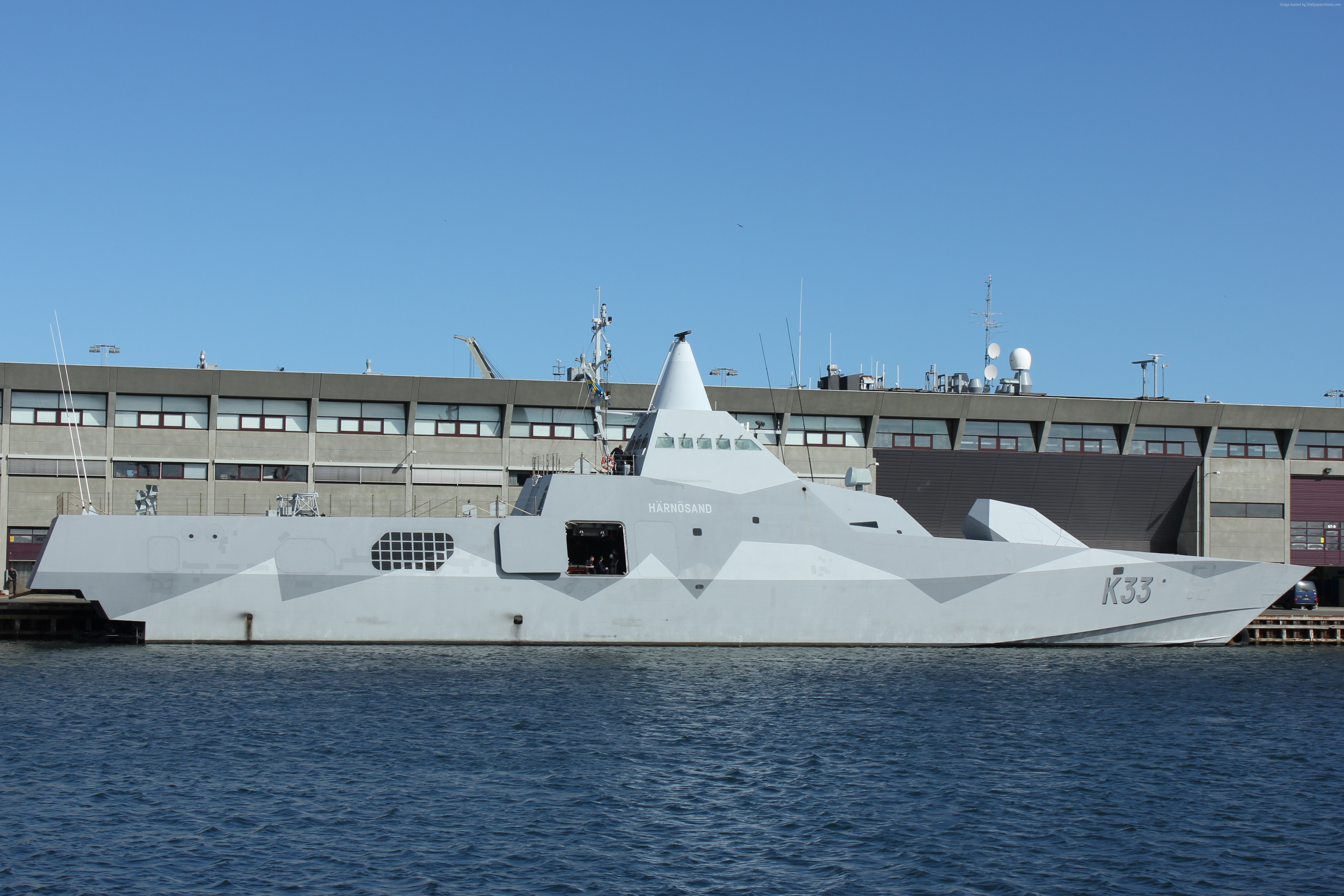 HMS Härnösand K33 Visby class corvette of the Swedish Navy HD Wallpaper