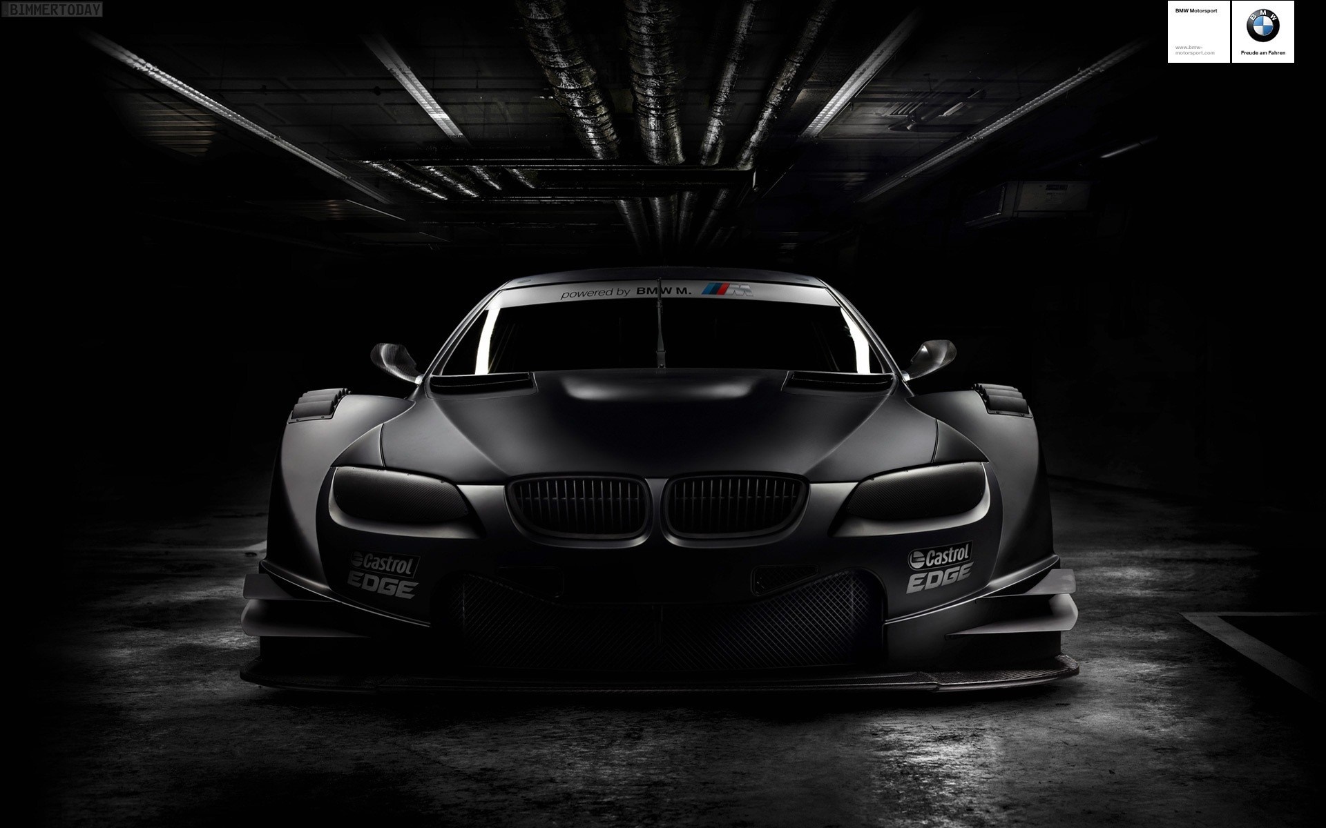 Matte black BMW M racing car HD Wallpaper