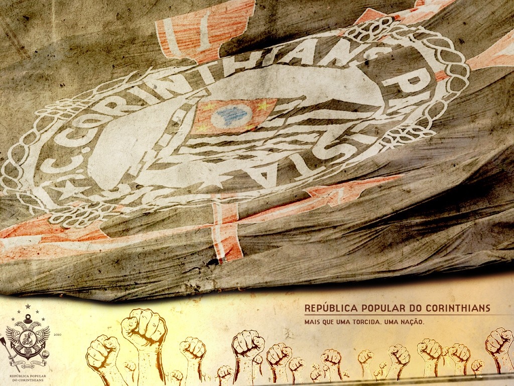 Corinthians flag and raised fists HD Wallpaper