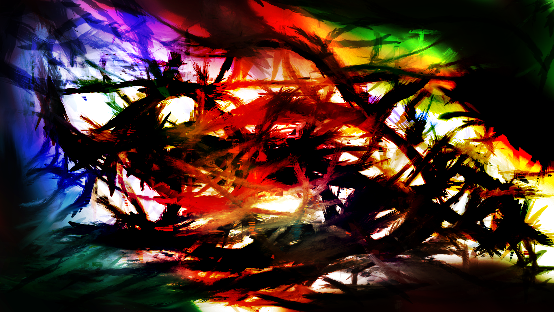 Abstract colorful branches with light HD Wallpaper