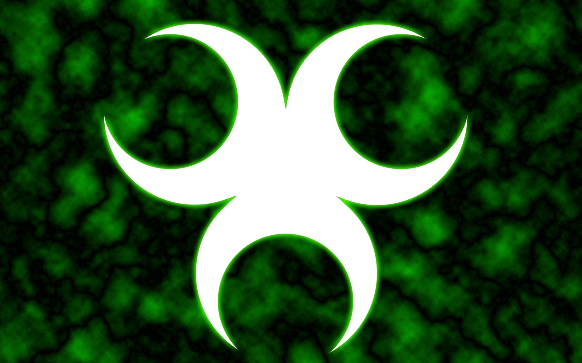 White biohazard symbol on green marbled background HD Wallpaper