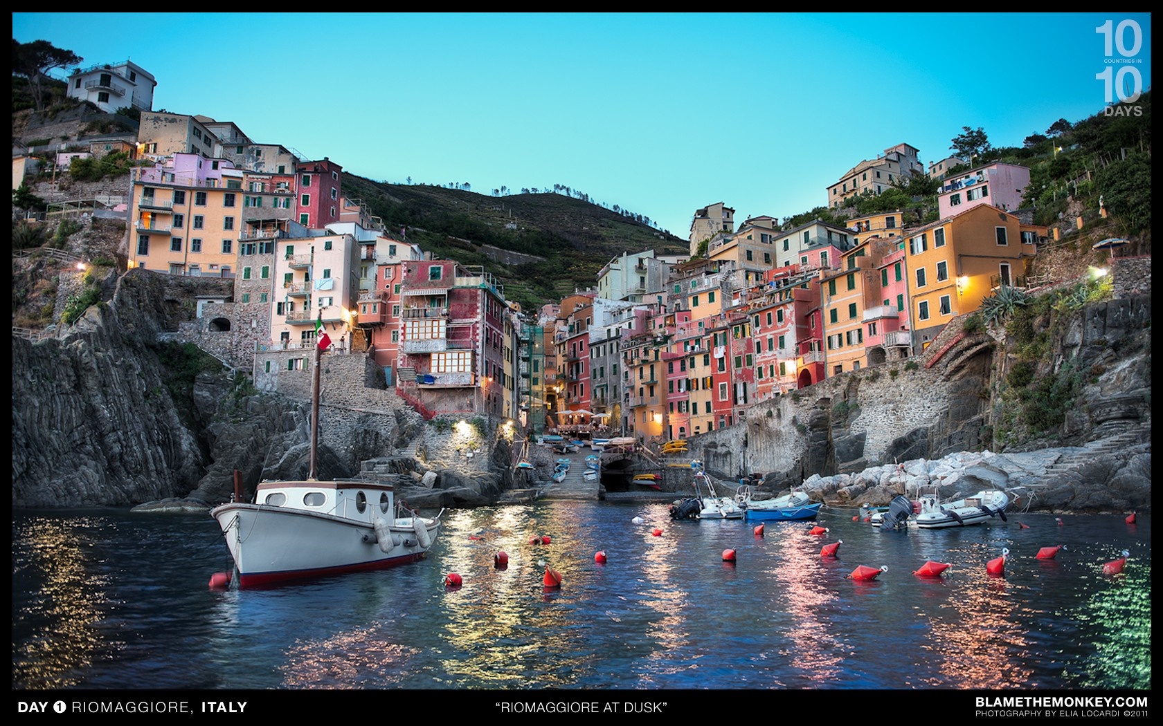 Riomaggiore at Dusk, Italy HD Wallpaper