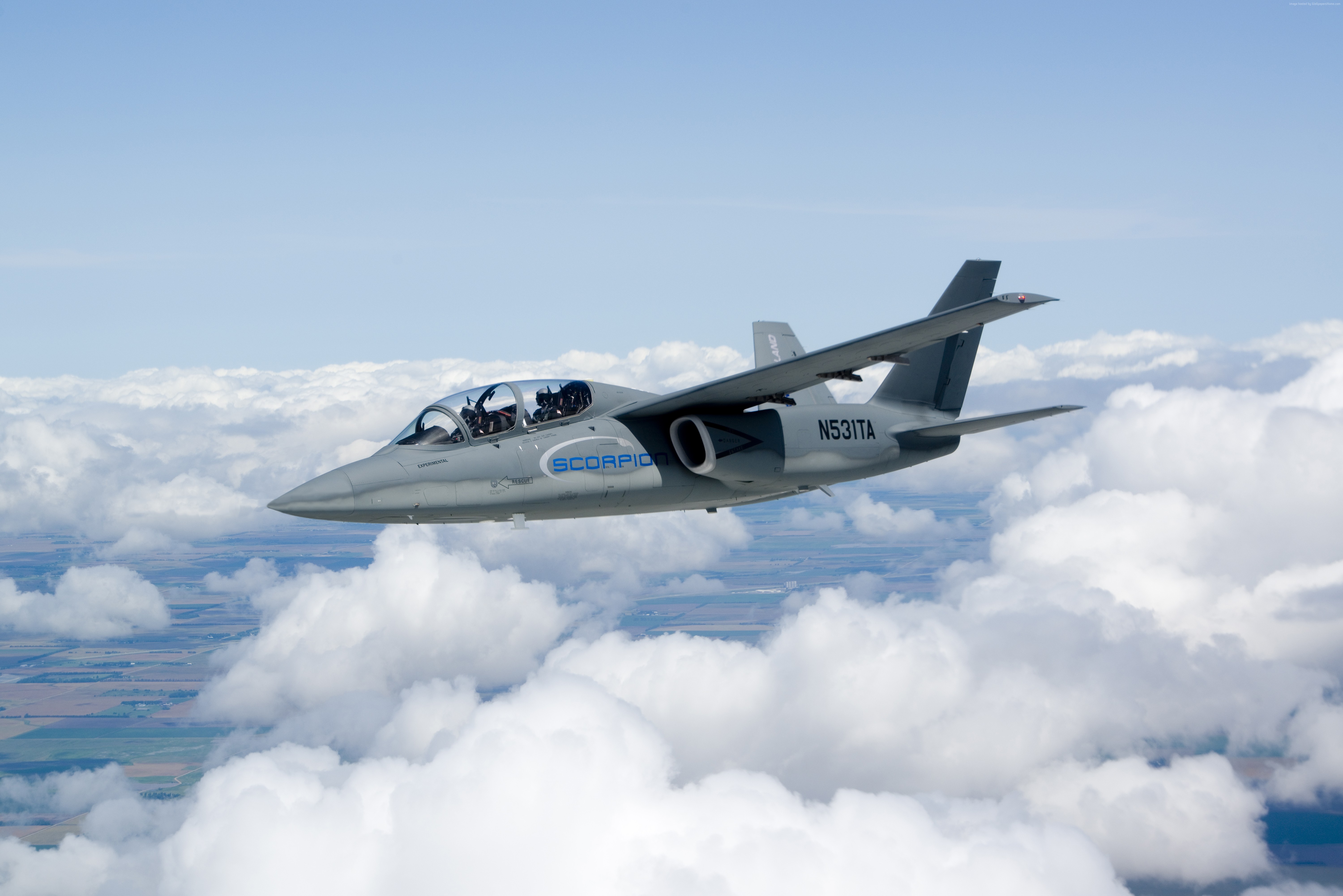 Textron AirLand Scorpion N53ITA in flight HD Wallpaper