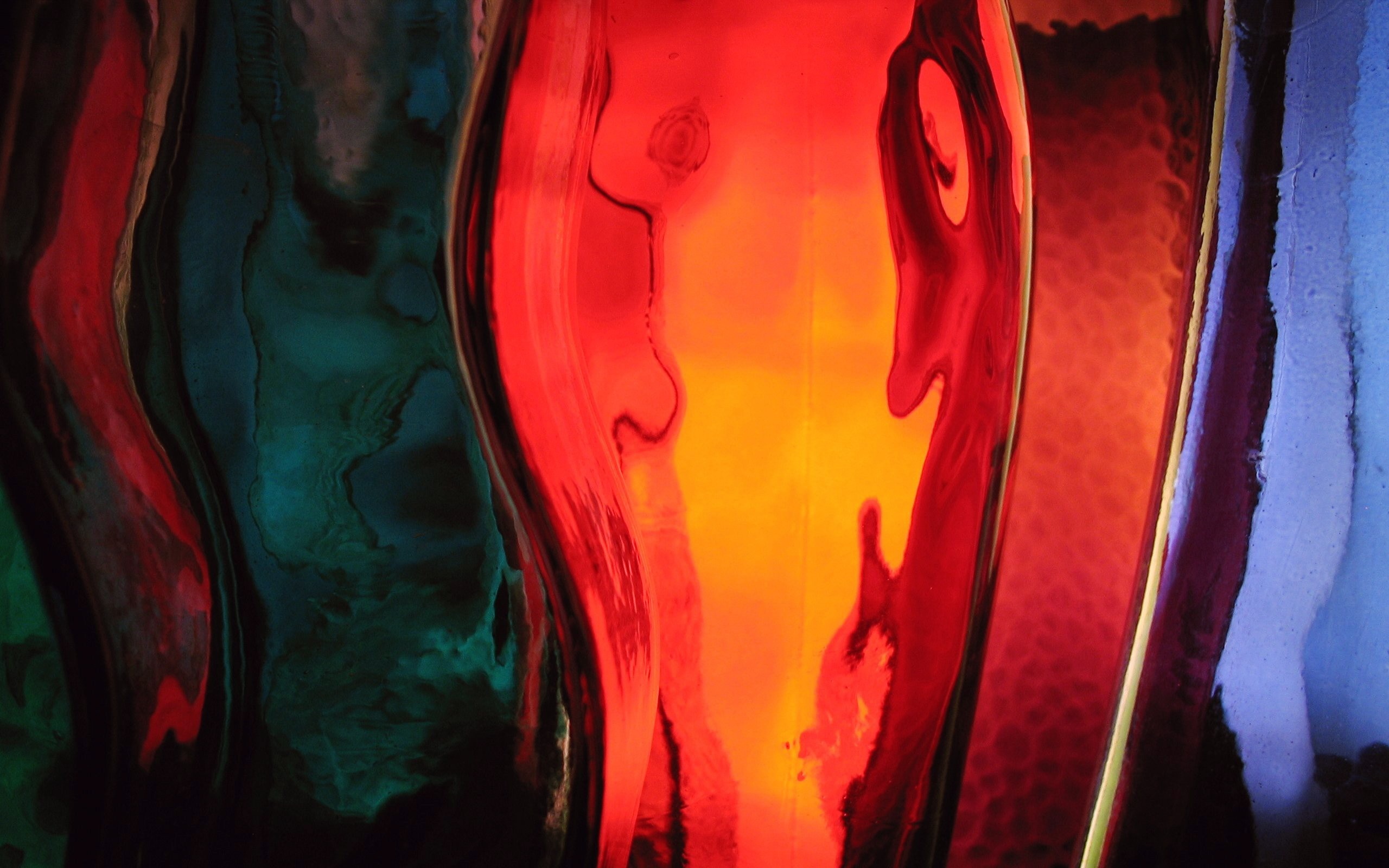 Abstract colorful glass with red and blue reflections HD Wallpaper