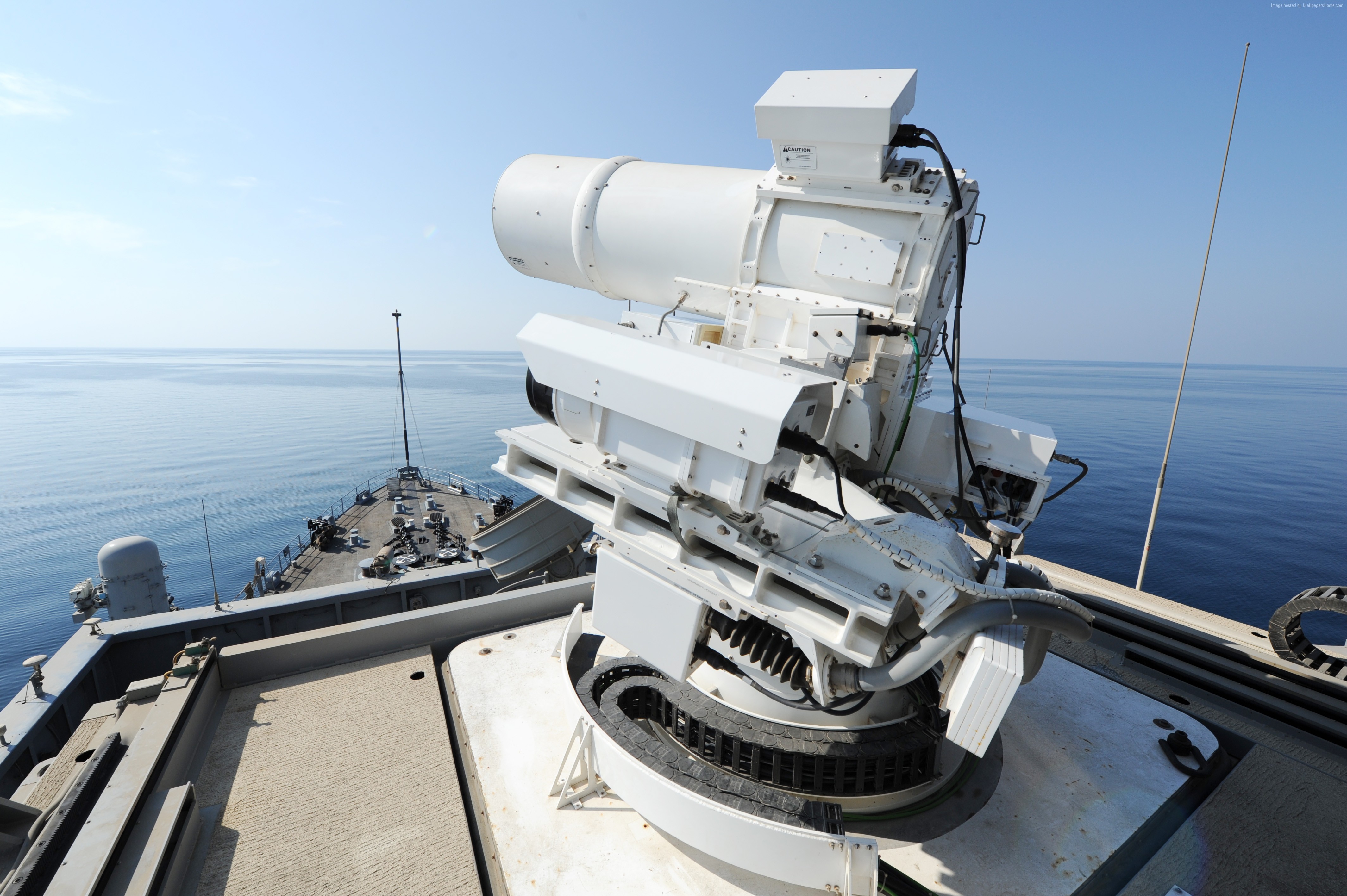 US Navy Laser Weapon System on a Ship HD Wallpaper