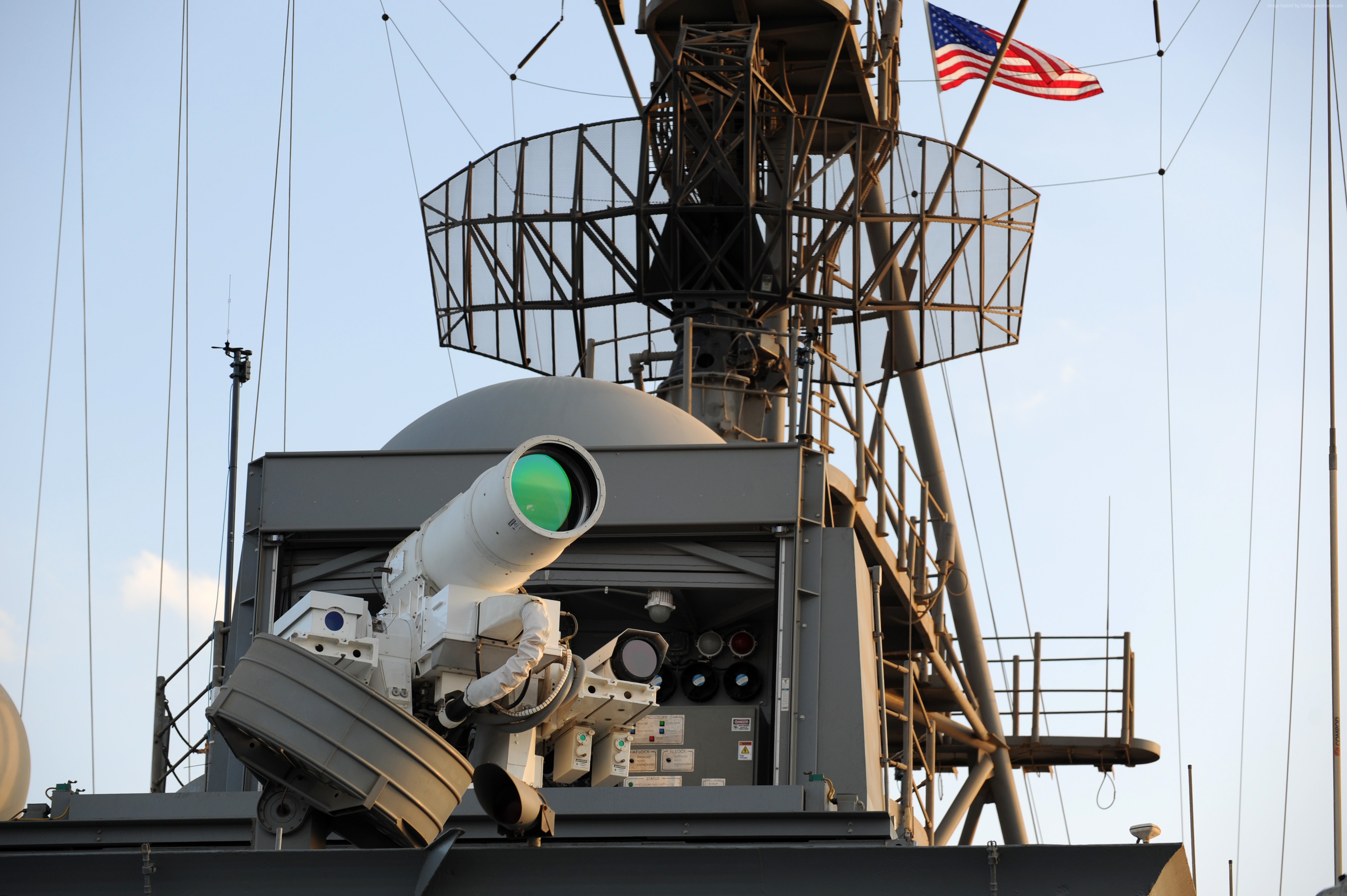 US Navy Laser Weapon System on a Ship HD Wallpaper