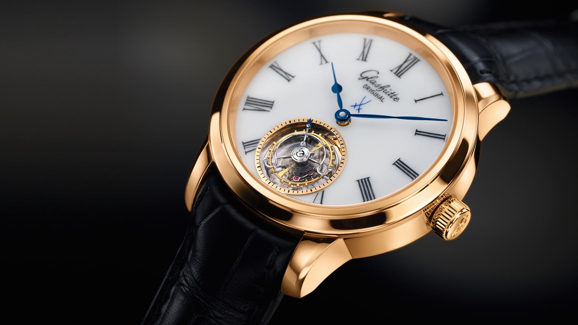 Glashütte Original PanoGraph Rose Gold Watch HD Wallpaper