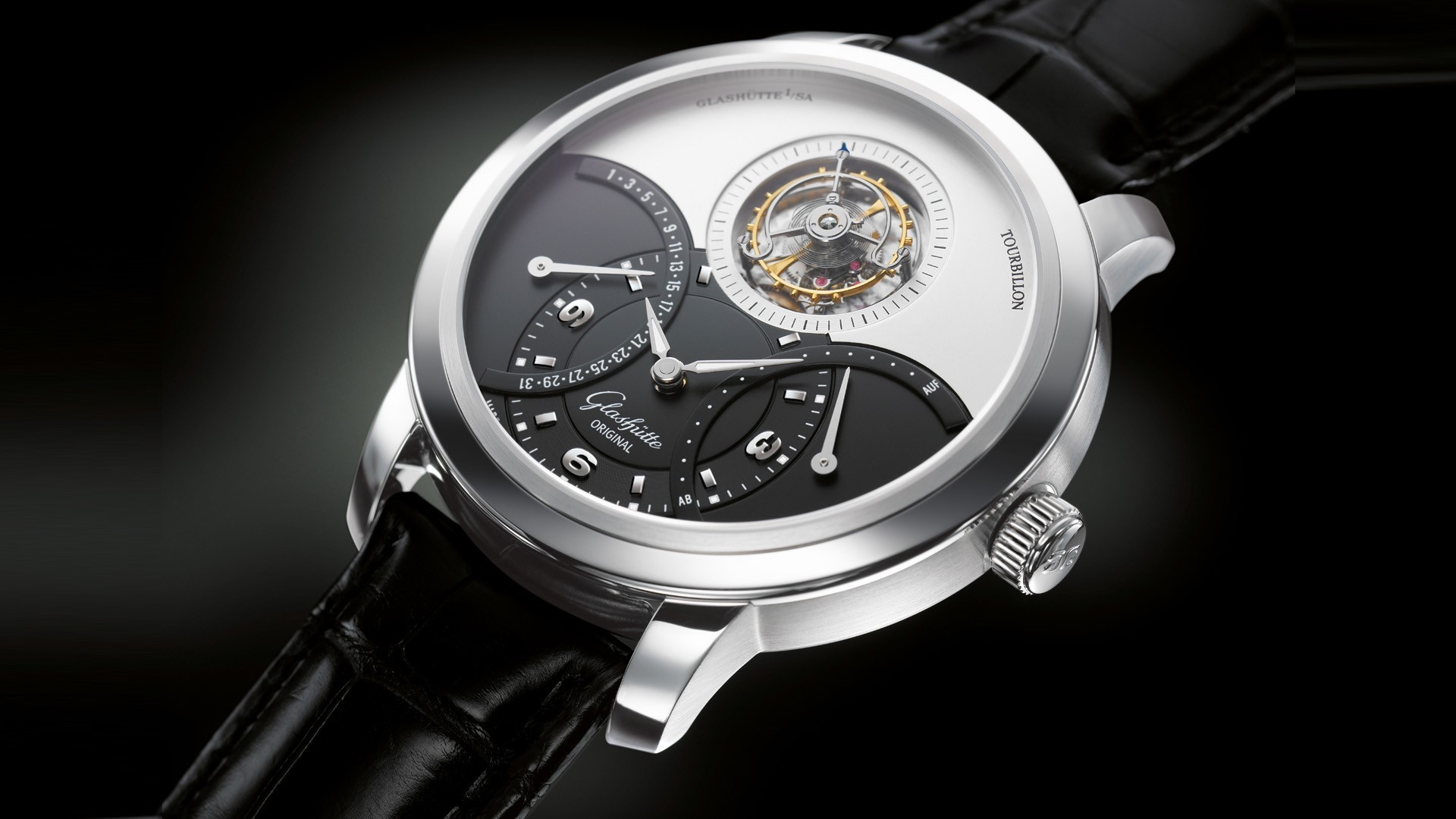 Glashütte Original Tourbillon Platinum Watch HD Wallpaper