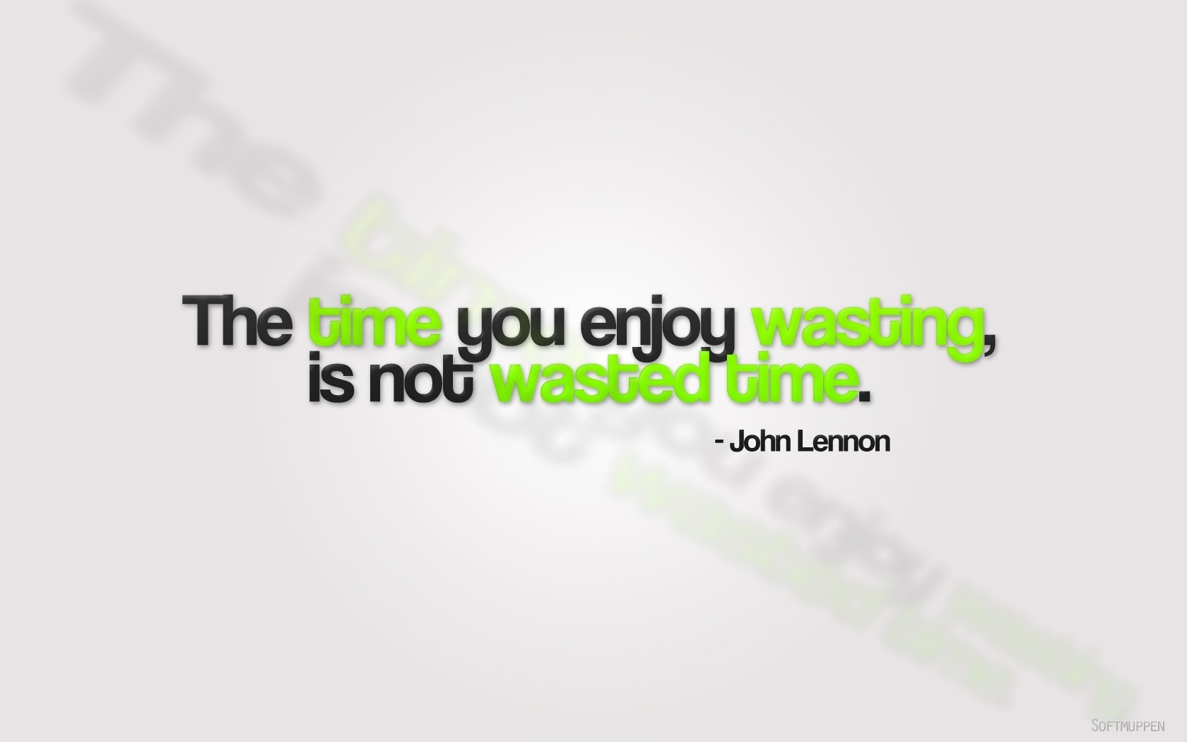 The time you enjoy wasting quote by John Lennon HD Wallpaper