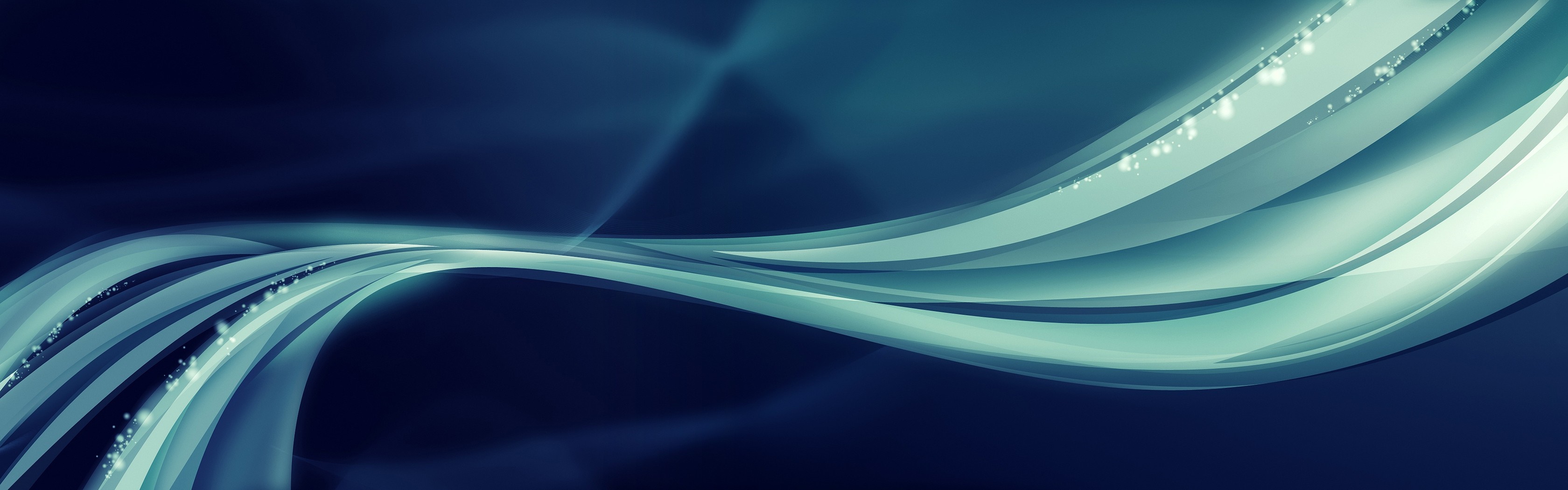 Abstract blue waves with light particles HD Wallpaper