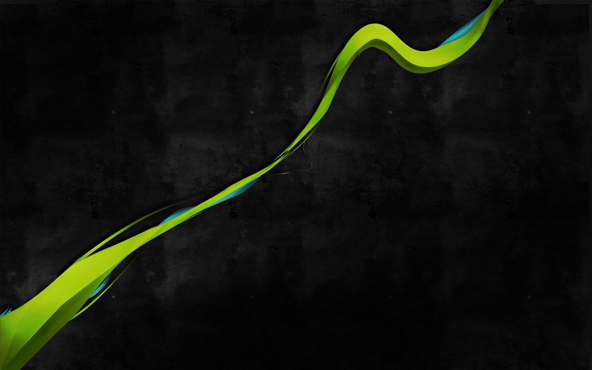 Abstract green and blue wave on black background HD Wallpaper