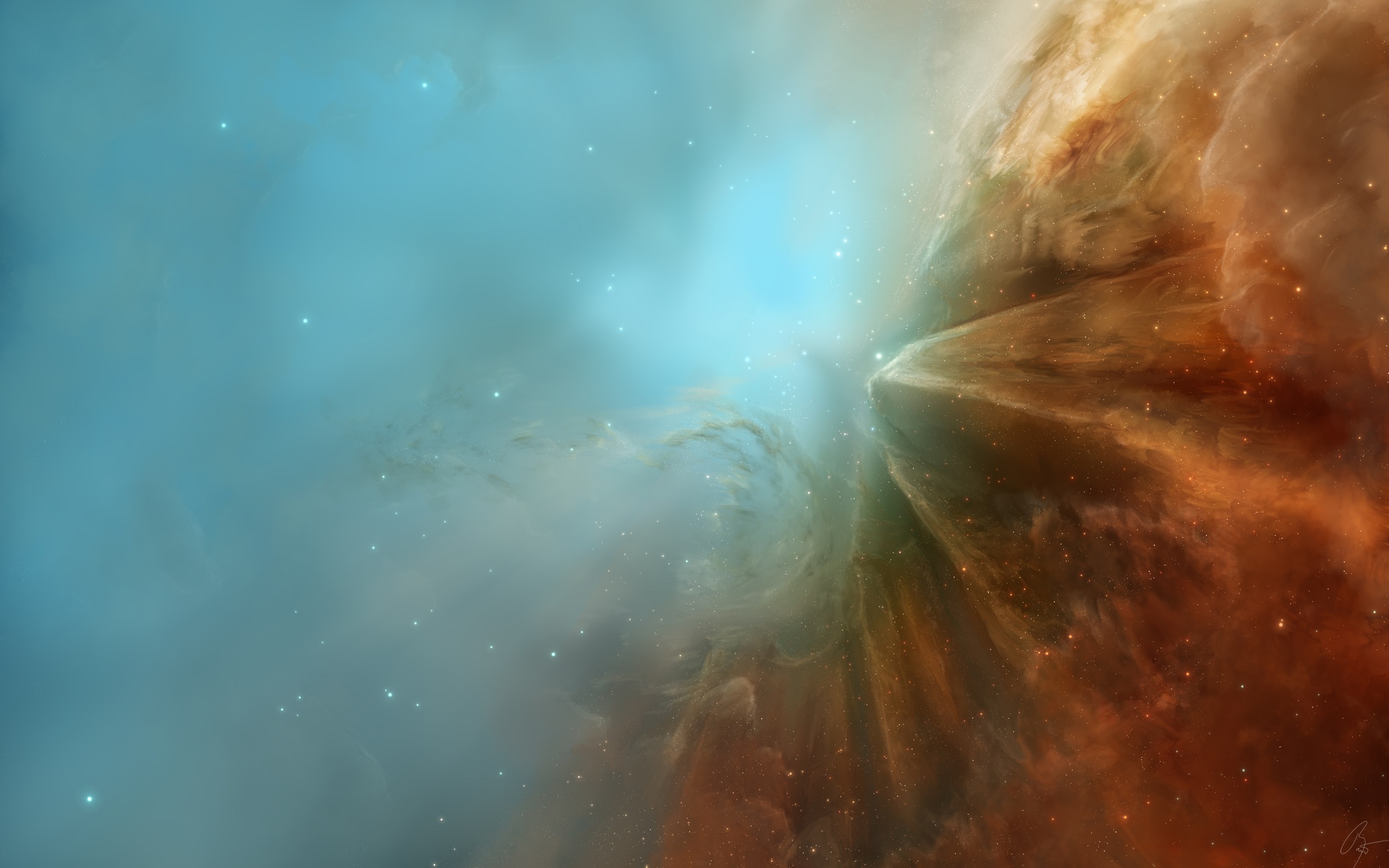 Nebula in outer space with stars HD Wallpaper