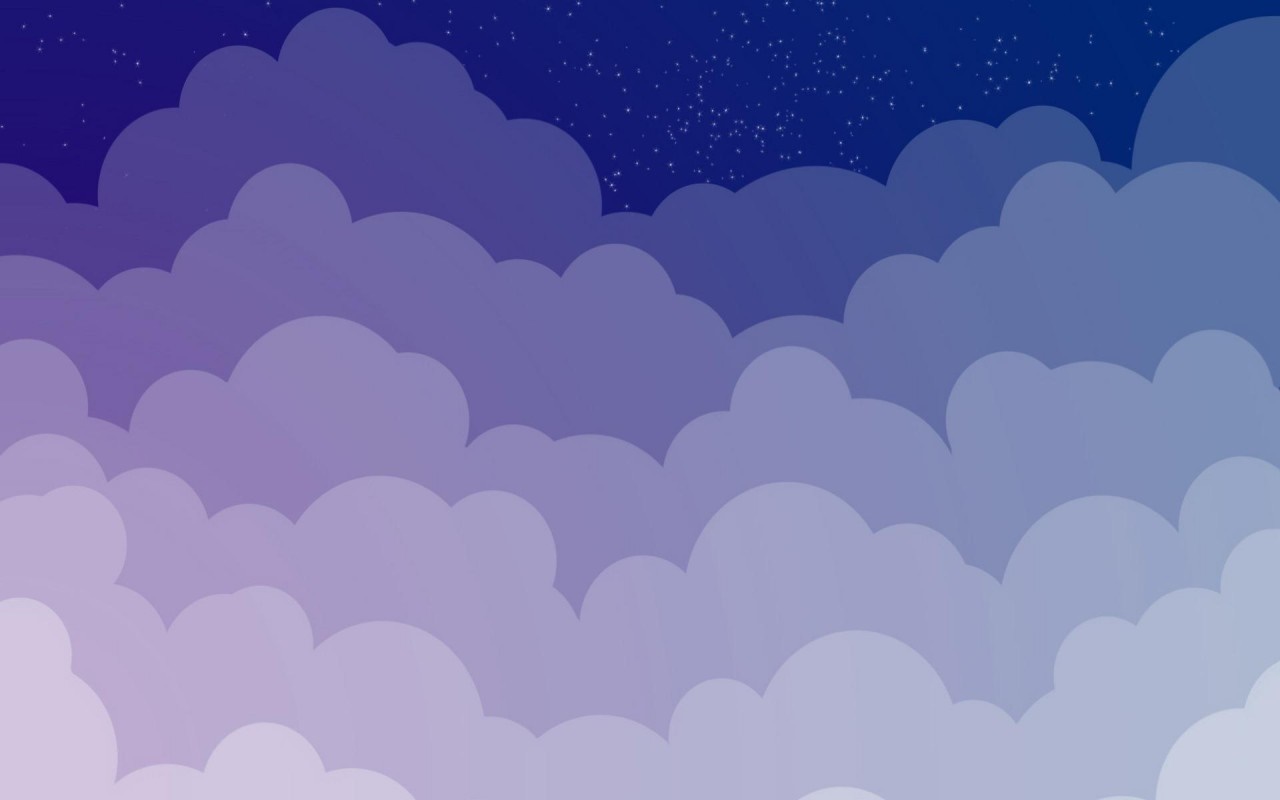 Illustration of a night sky with stars and clouds HD Wallpaper