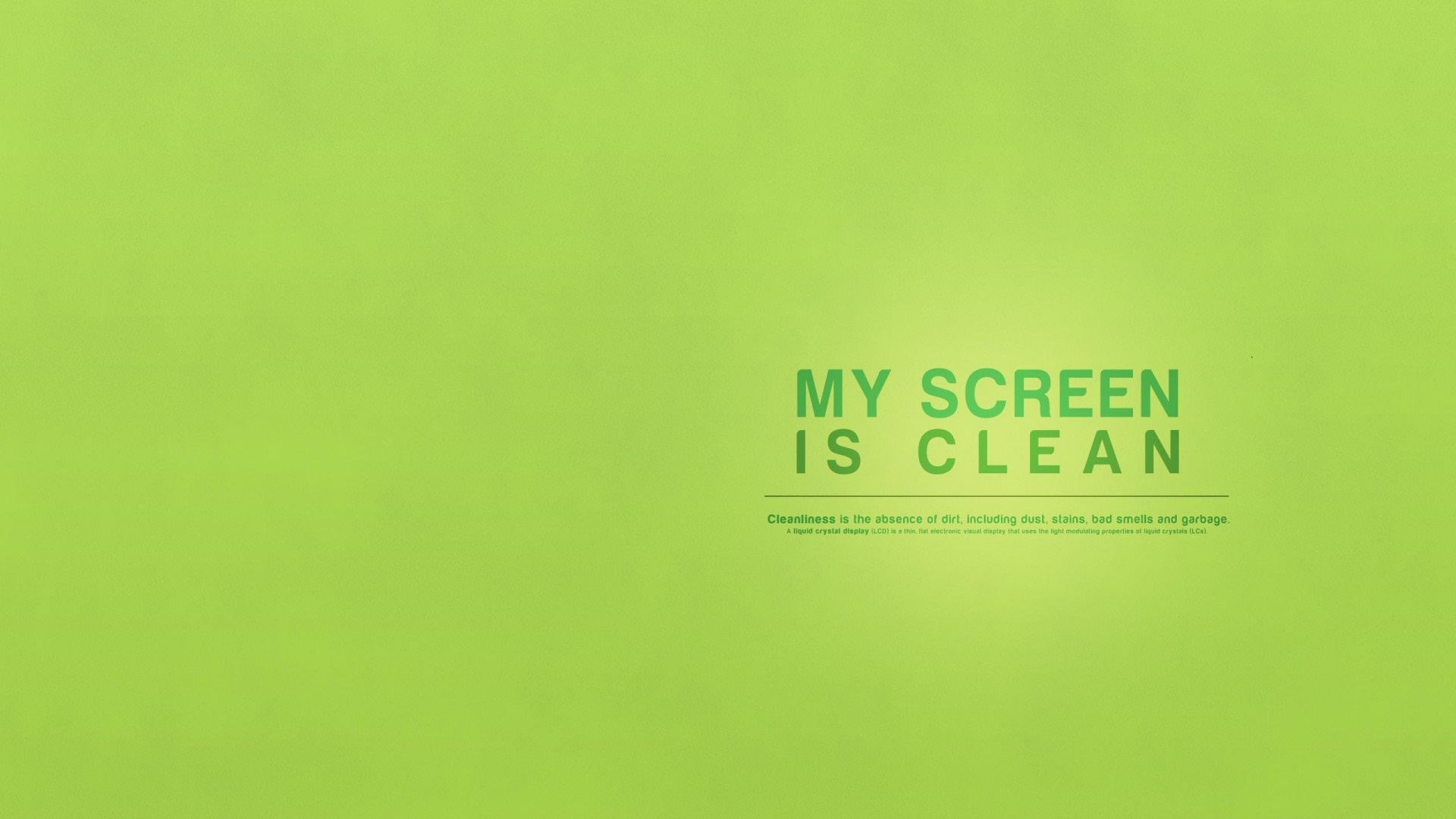 My Screen Is Clean quote HD Wallpaper