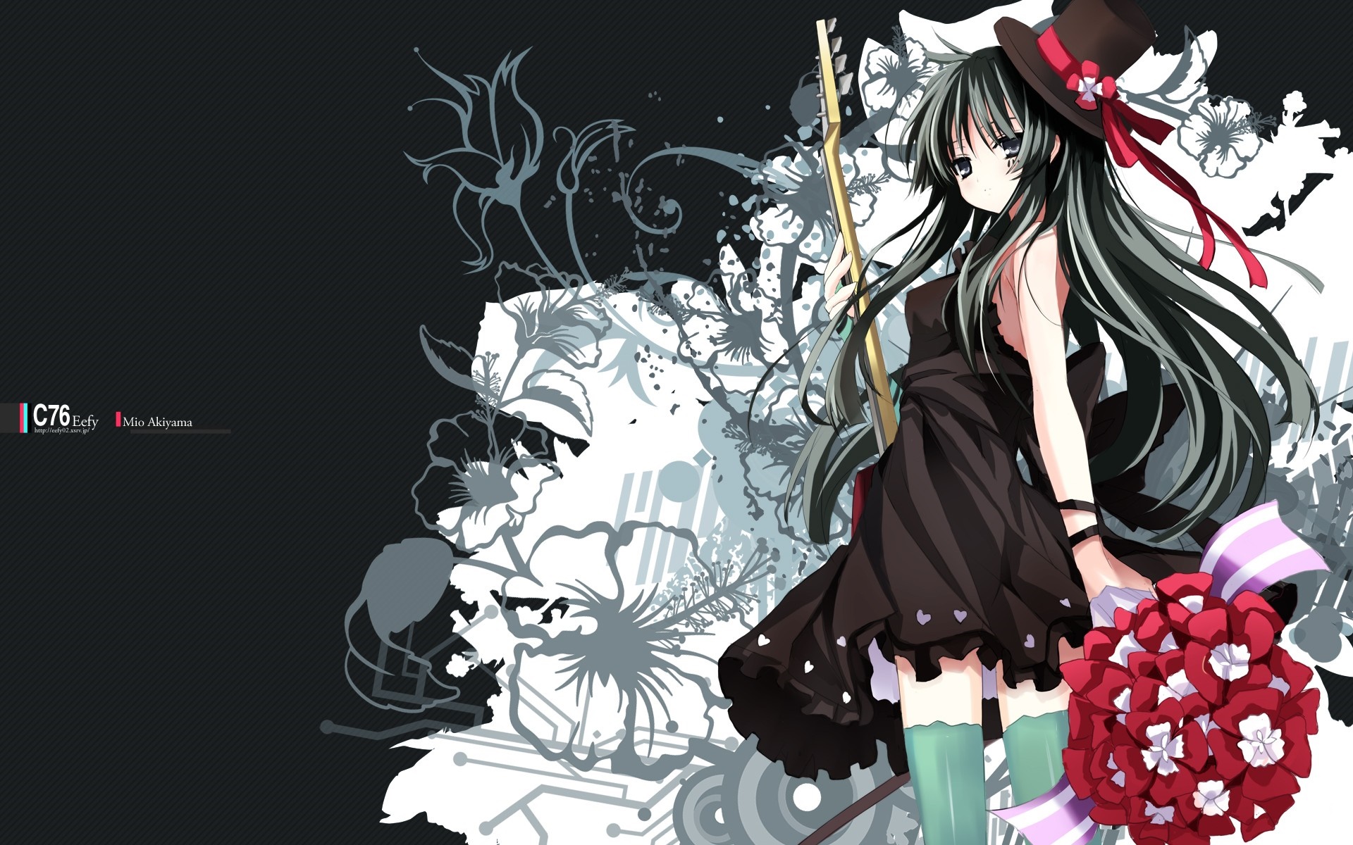 Mio Akiyama from K-On! illustration HD Wallpaper