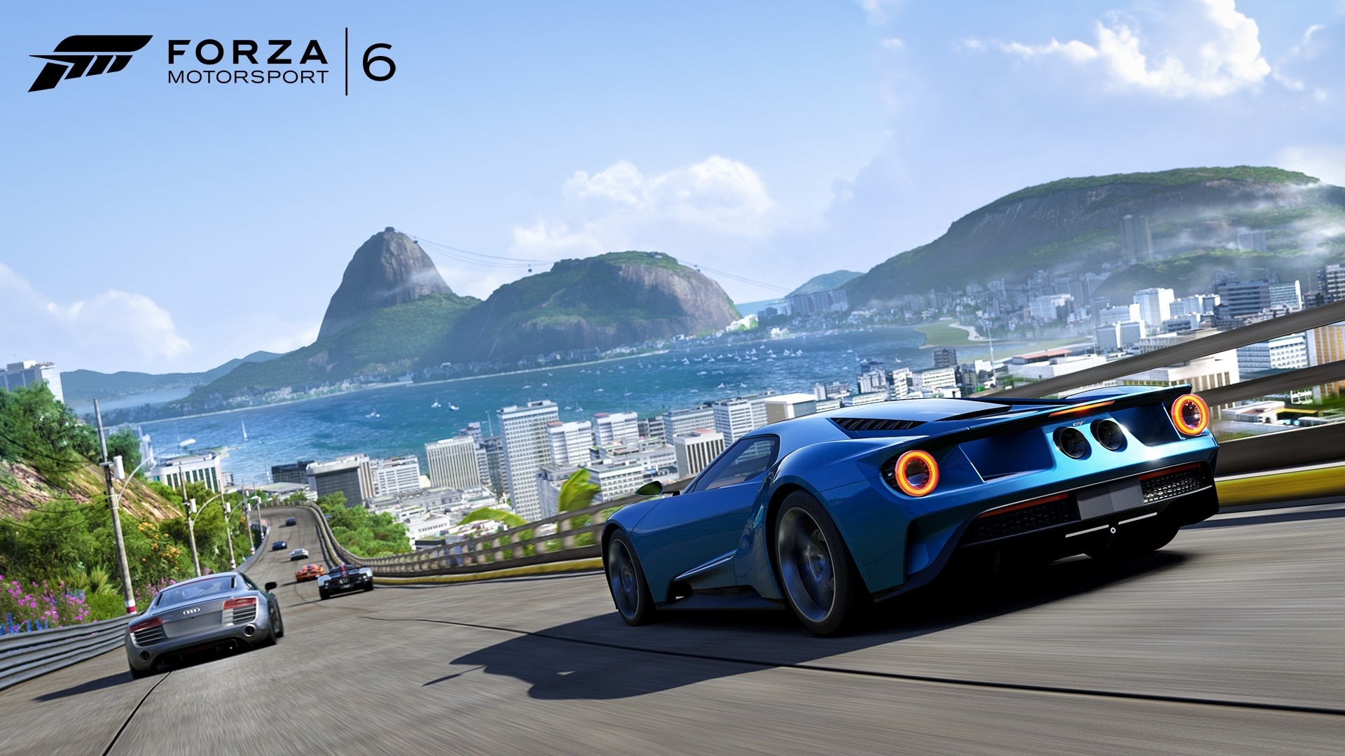 Forza Motorsport 6: Ford GT and Audi R8 in Rio de Janeiro HD Wallpaper