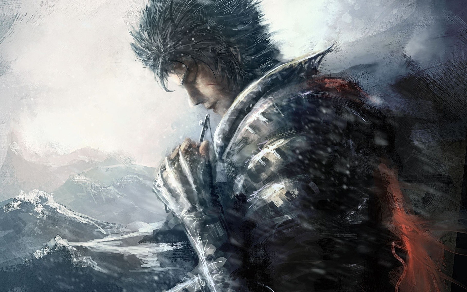 Guts from Berserk in a snowy landscape HD Wallpaper