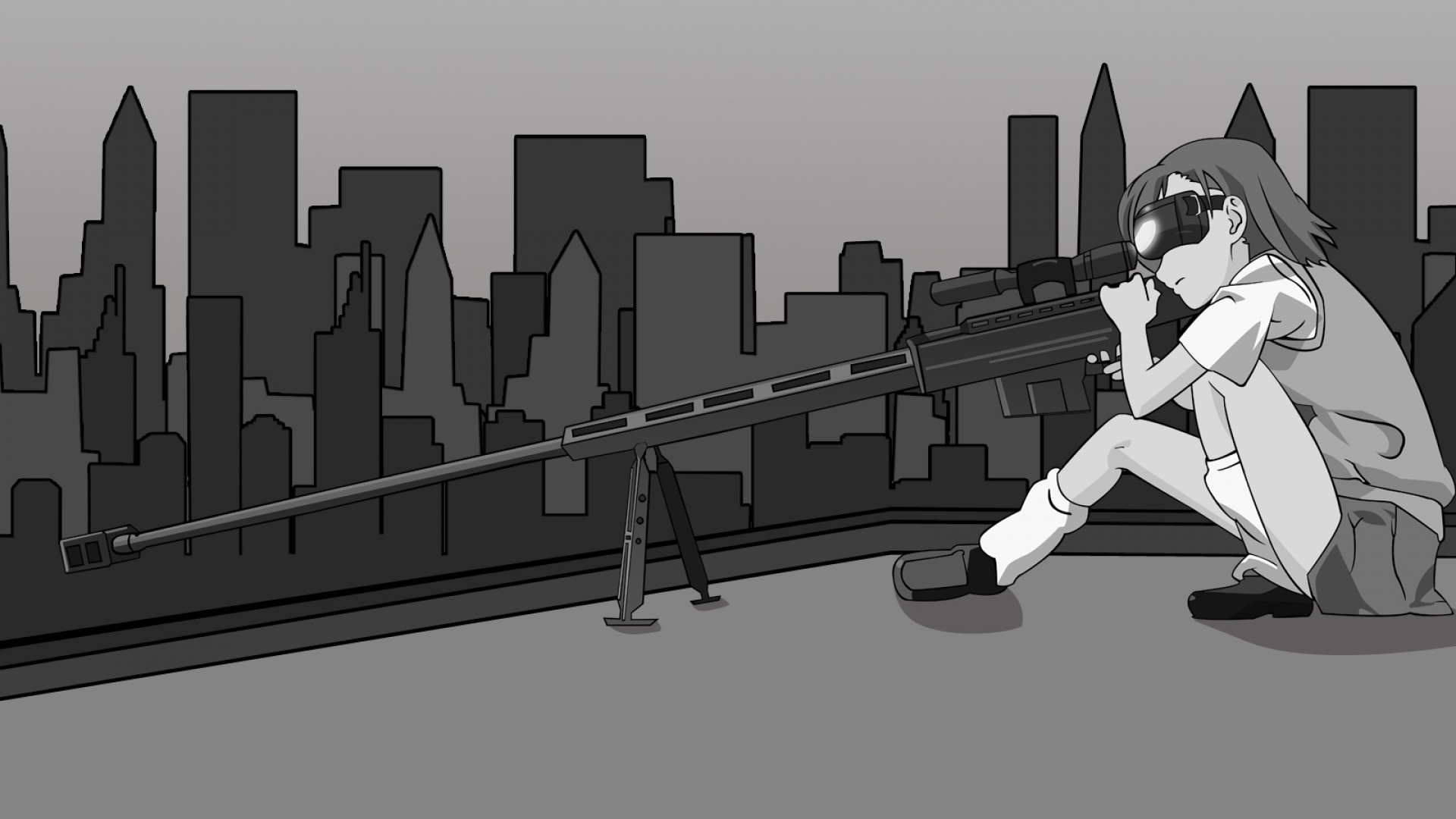 Misaka Imouto from To Aru Majutsu no Index with sniper rifle HD Wallpaper