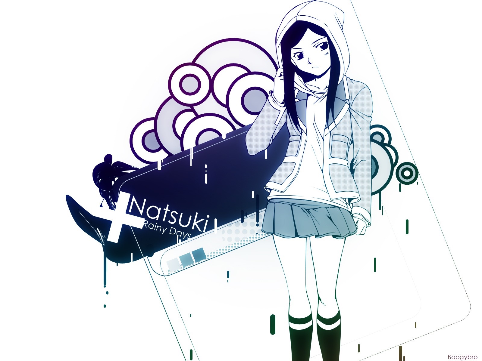 Natsuki Rainy Days anime illustration HD Wallpaper