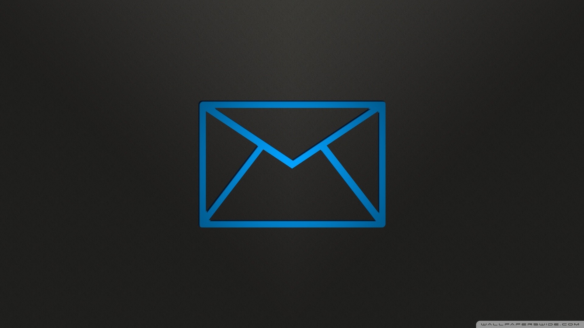 Blue envelope logo on dark background HD Wallpaper