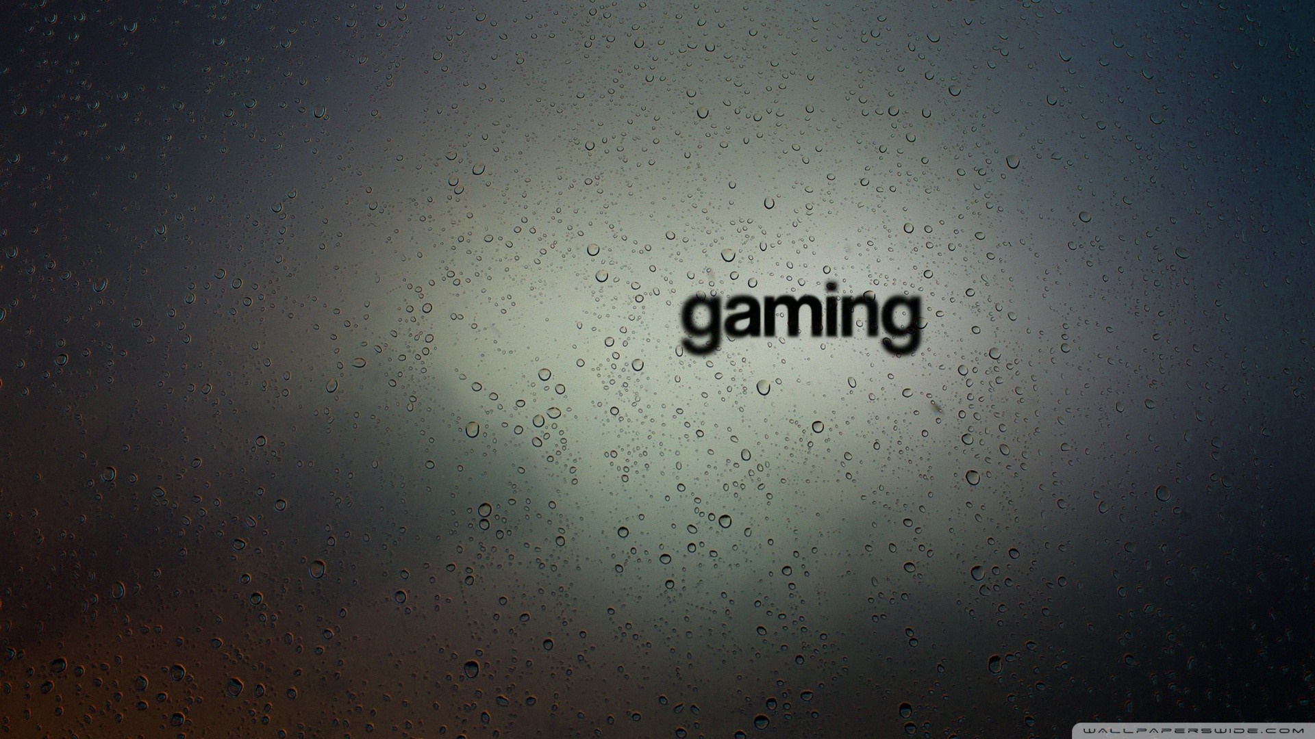 Gaming text on a rainy window HD Wallpaper