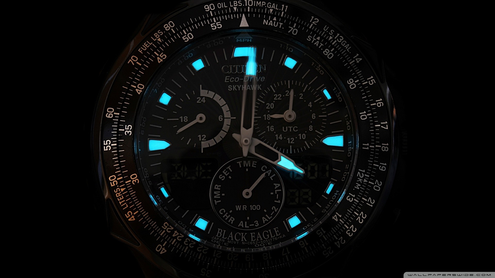 Citizen Eco-Drive Skyhawk Black Eagle Watch HD Wallpaper