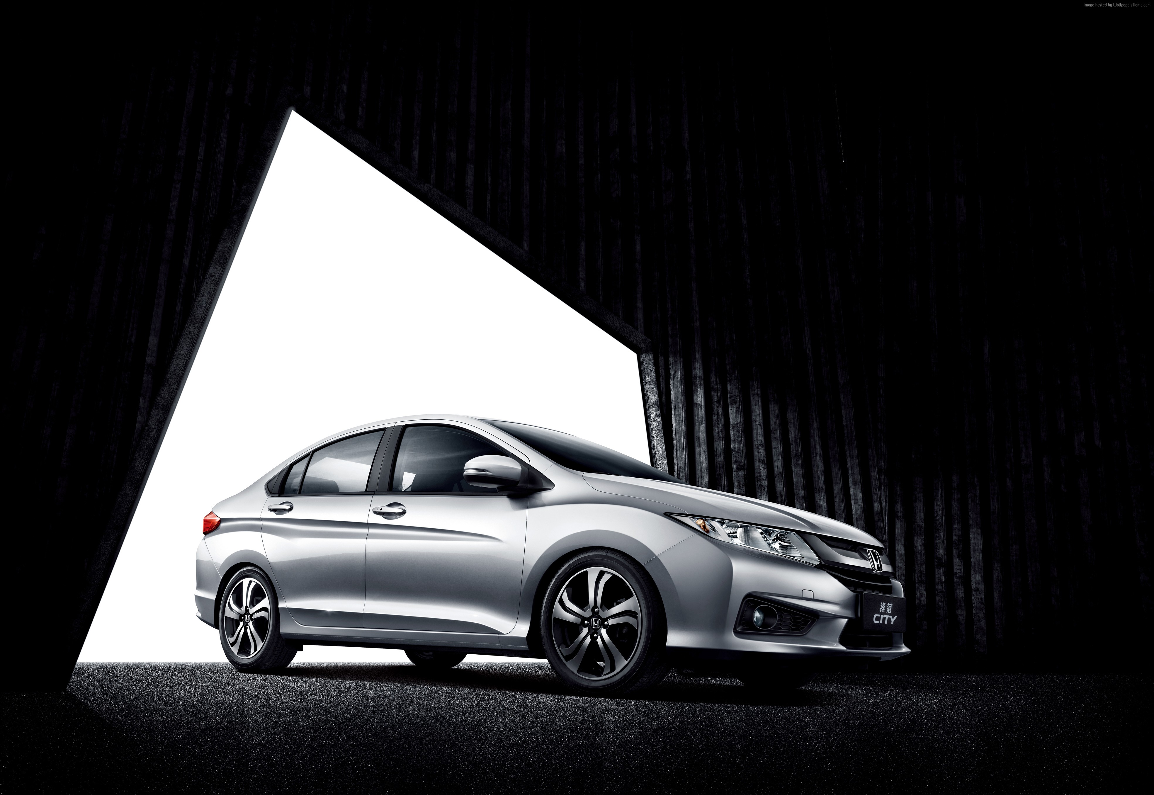 Silver Honda City Sedan at Auto Shanghai 2015 HD Wallpaper