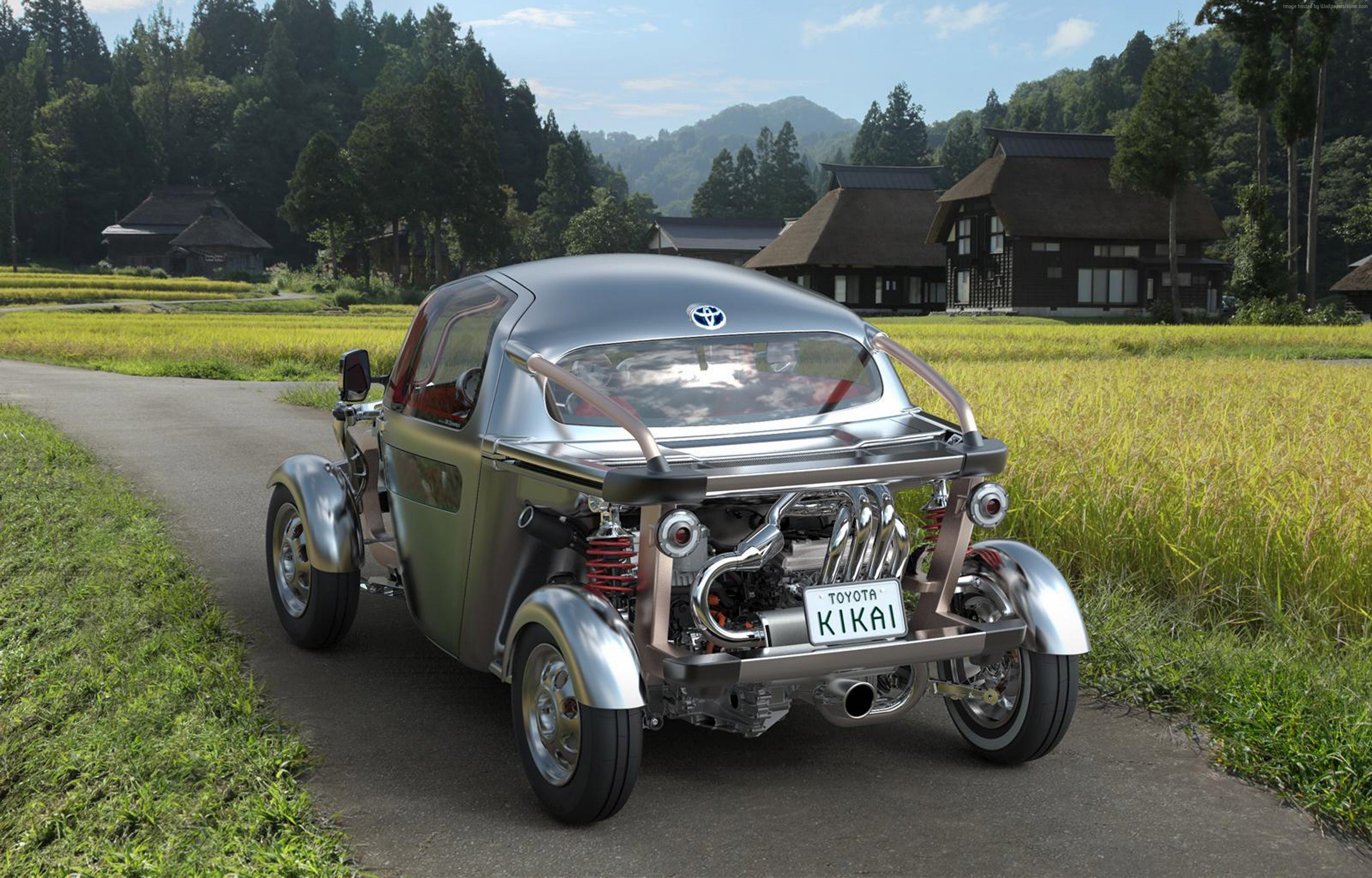 Toyota Kikai concept car in a rural Japanese setting HD Wallpaper