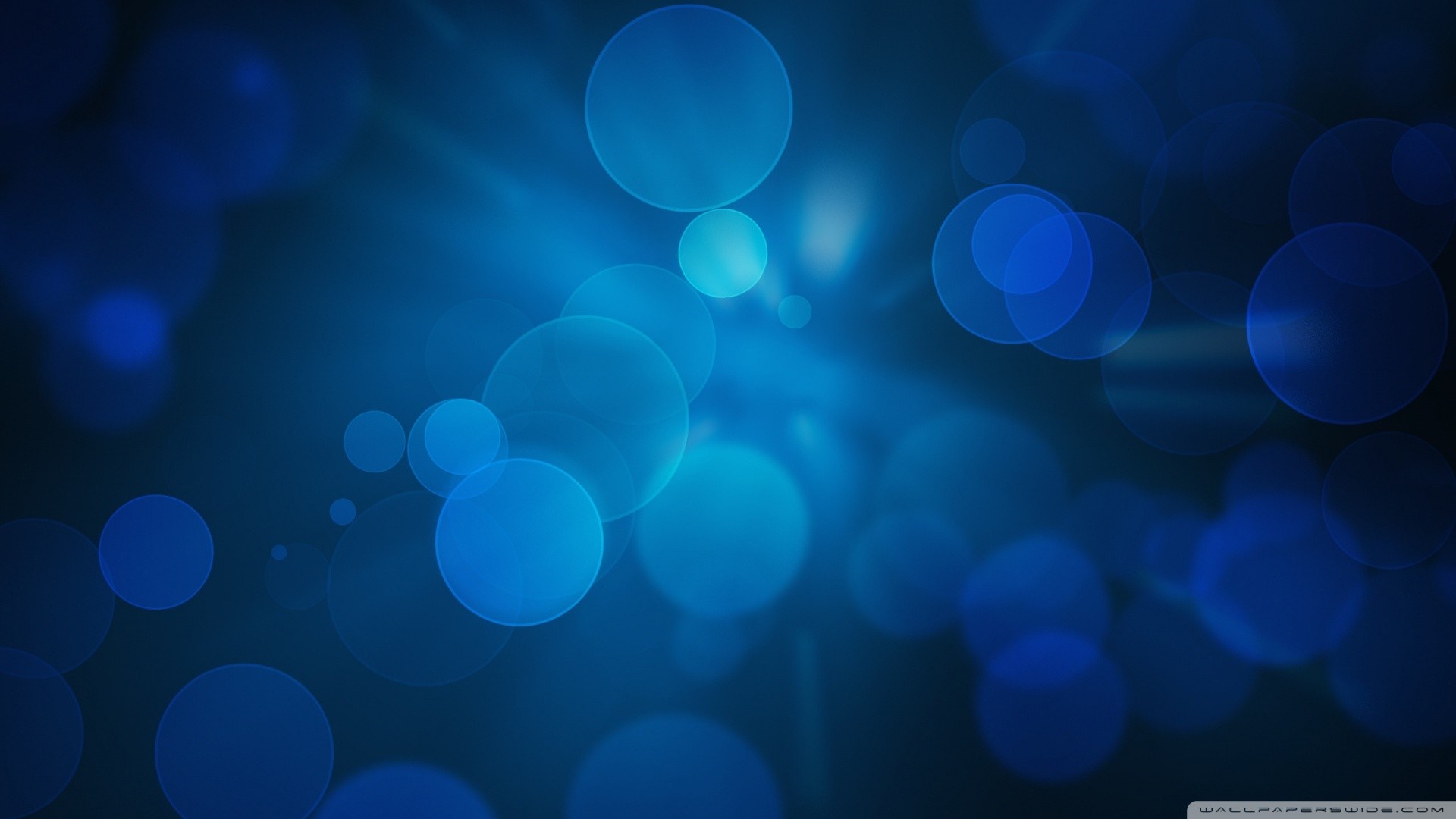 Abstract blue circles and light effects HD Wallpaper