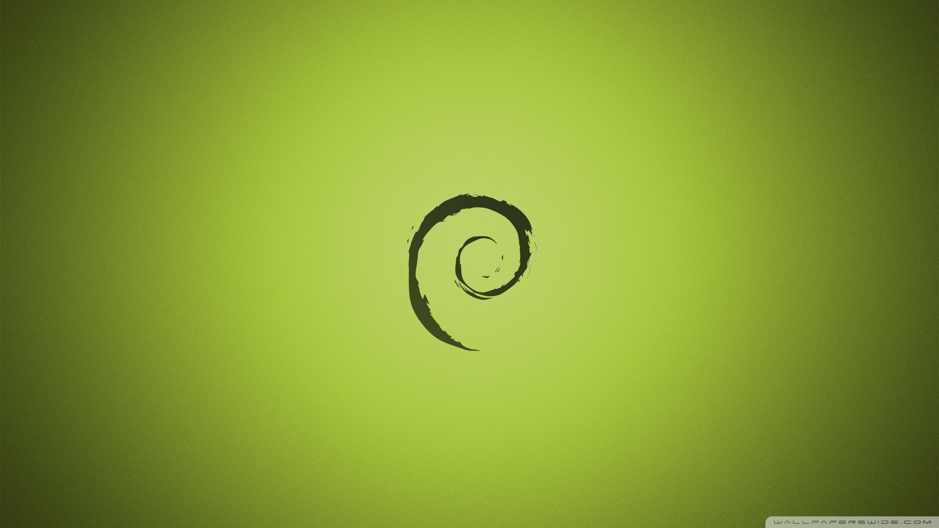Debian logo on a green gradient background HD Wallpaper
