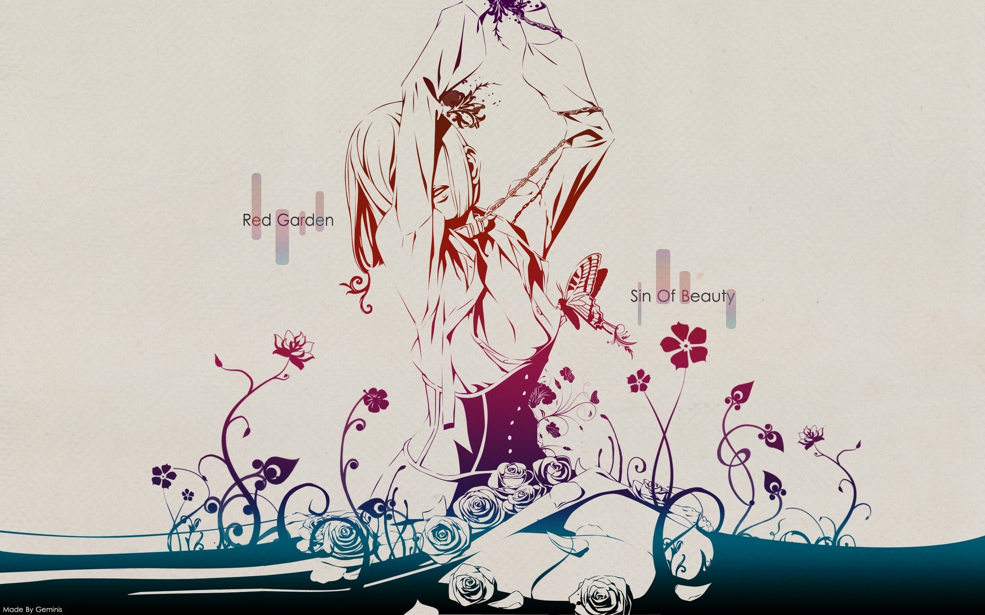 Red Garden Sin Of Beauty Anime Illustration HD Wallpaper