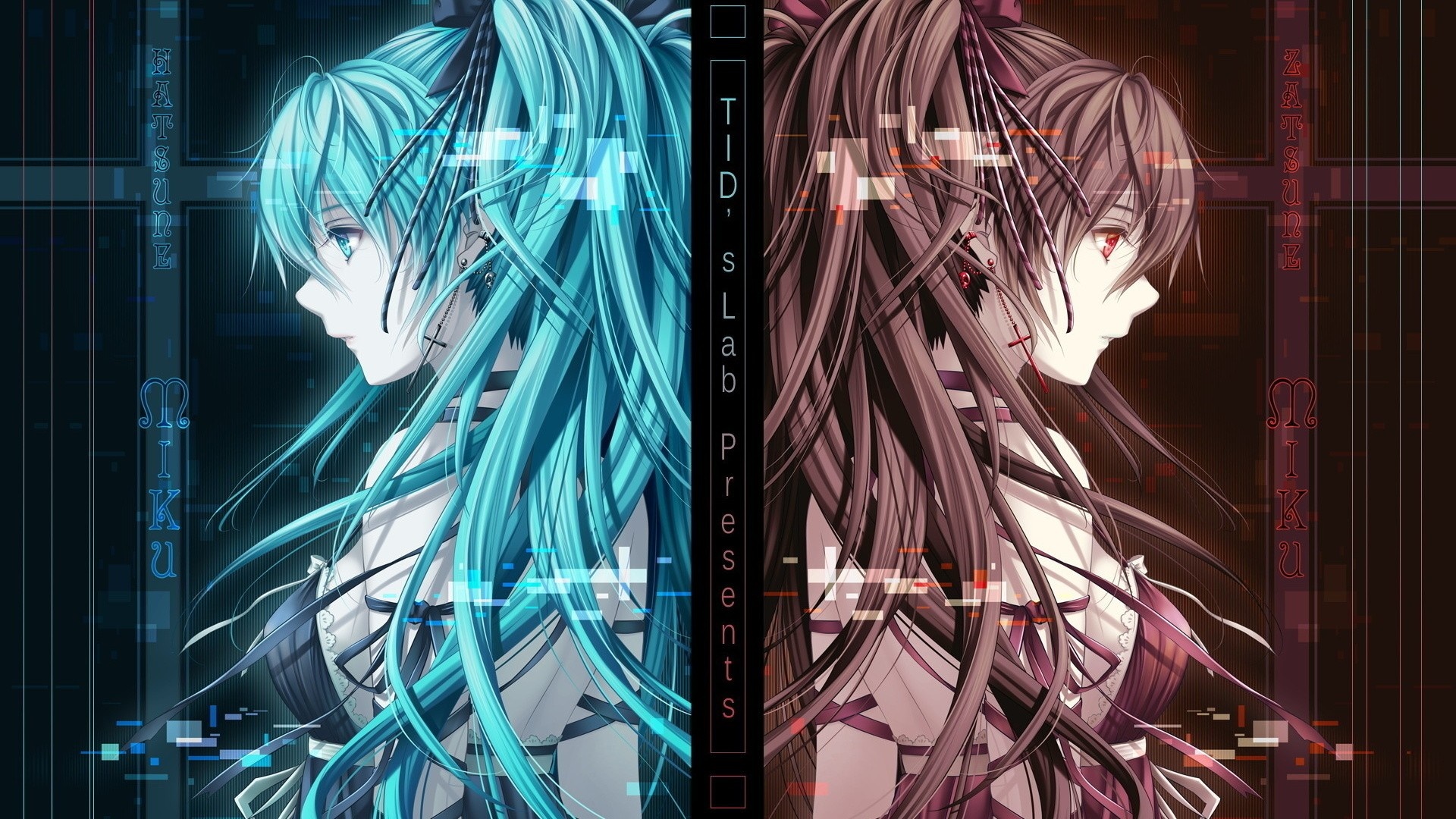Hatsune Miku and Zatsune Miku by TID's Lab Presents HD Wallpaper