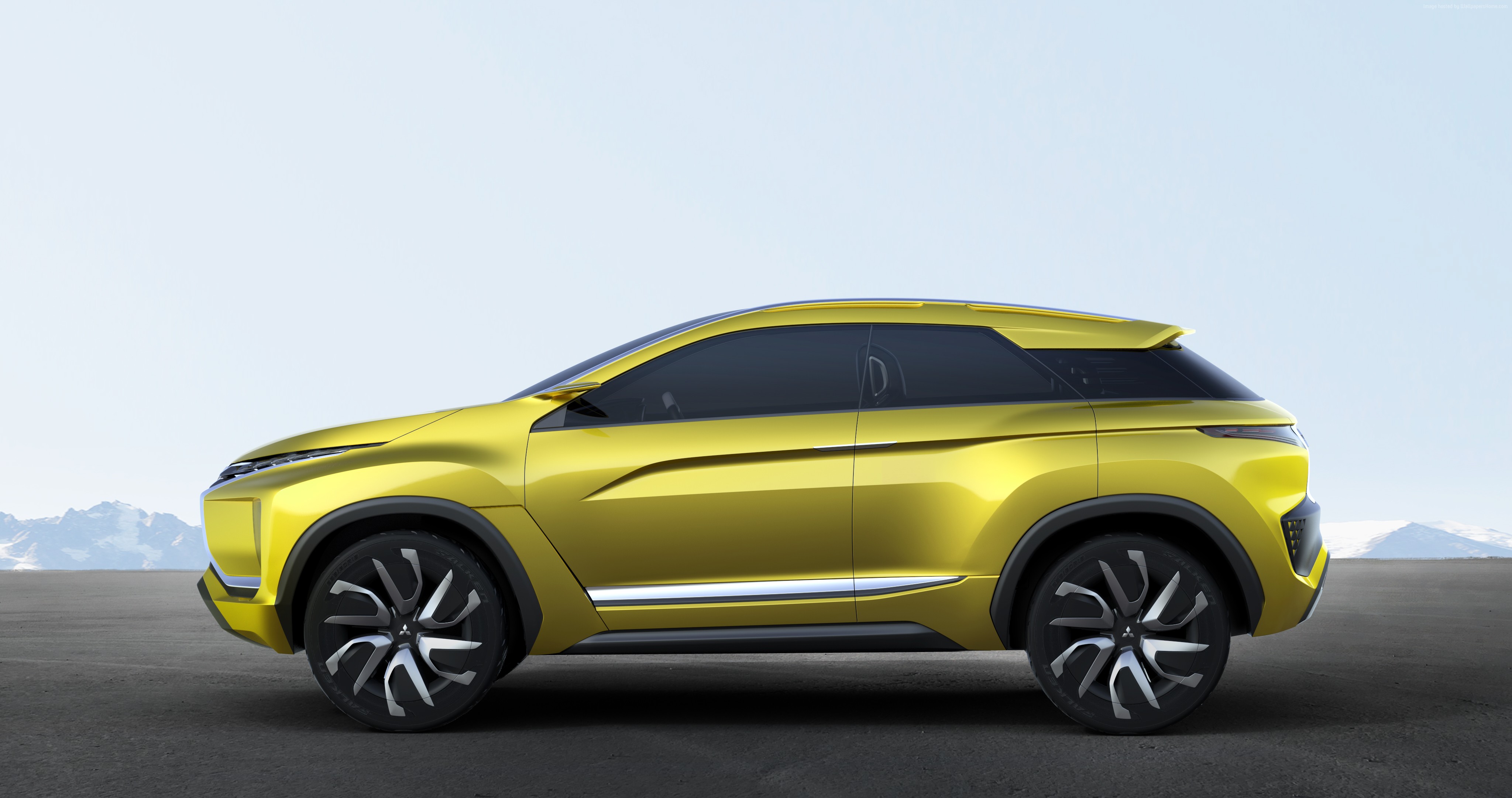 Mitsubishi eX Concept car in gold HD Wallpaper