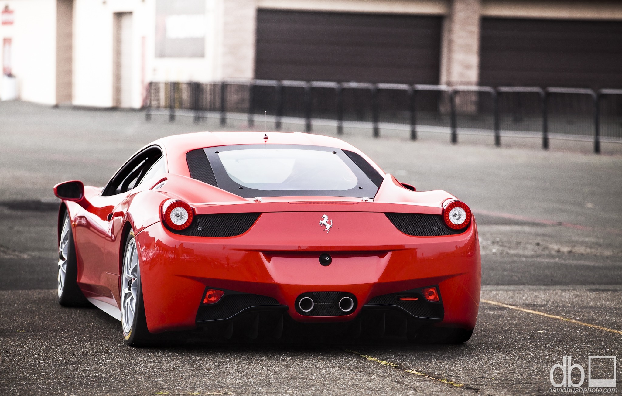 Red Ferrari 458 Italia parked on asphalt HD Wallpaper