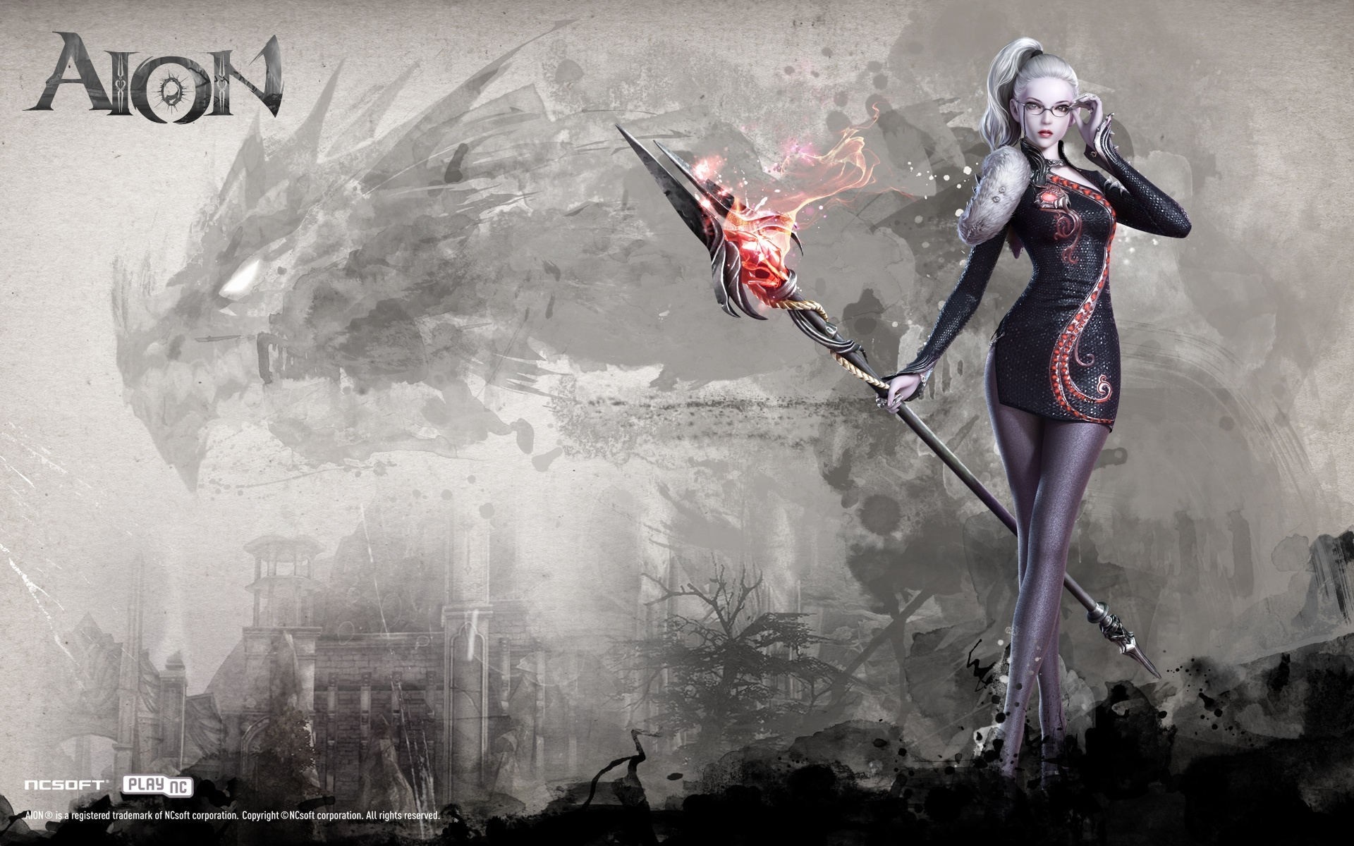 Aion video game screenshot with female chanter HD Wallpaper